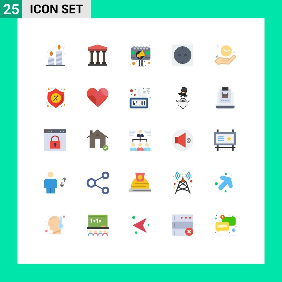 uppsättning av 25 modern ui ikoner symboler tecken för tid hand annons klocka elektrisk redigerbar vektor design element