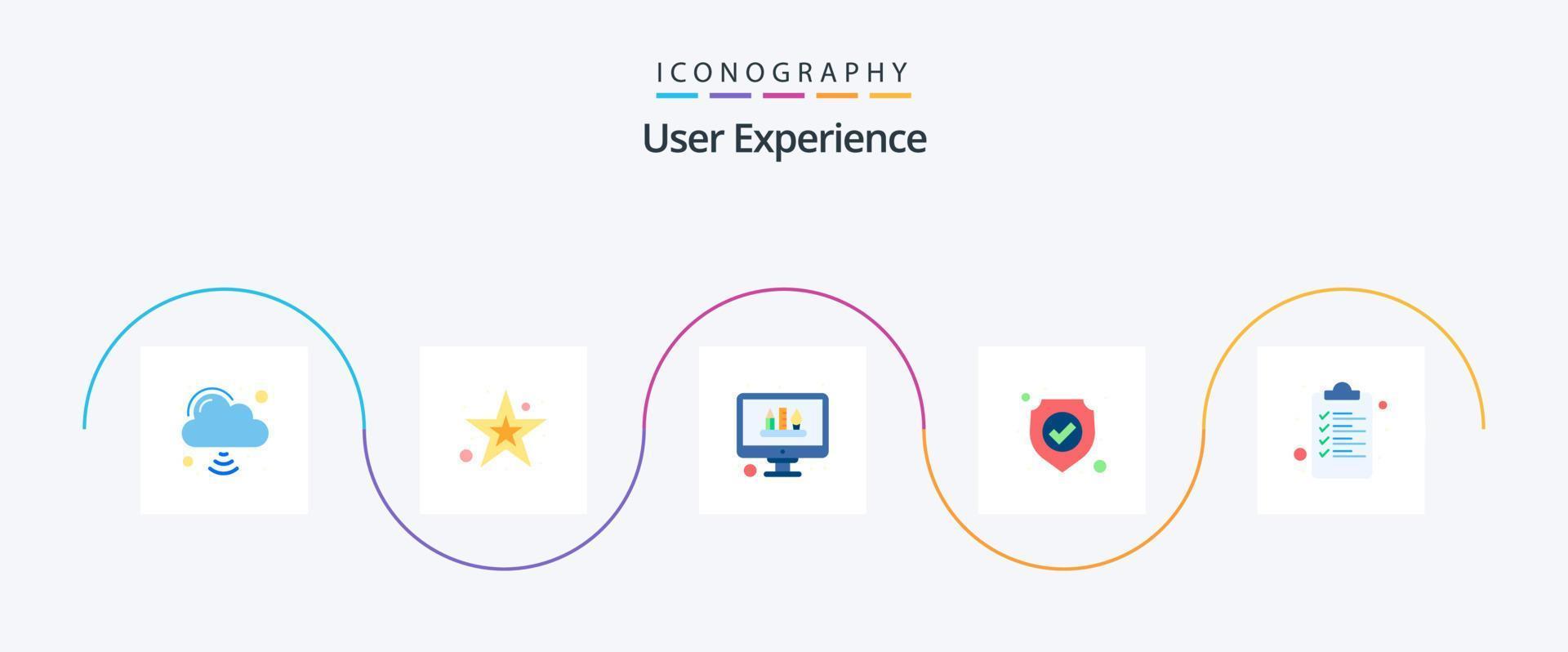 användare erfarenhet platt 5 ikon packa Inklusive fil. arkiv. design. skydda. antivirus vektor