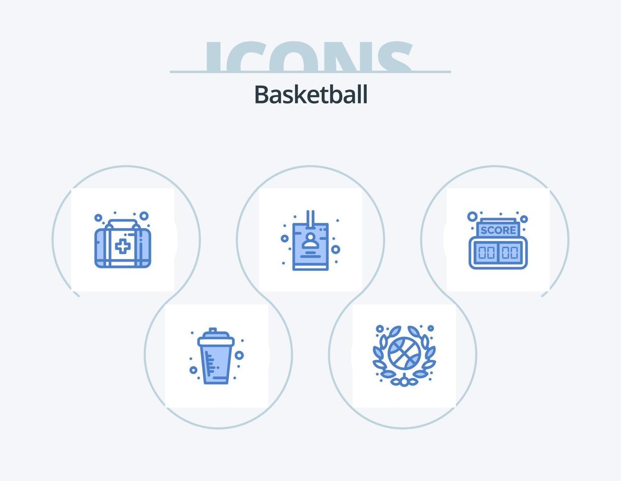 basketboll blå ikon packa 5 ikon design. . digital. först hjälpa. styrelse. kort vektor