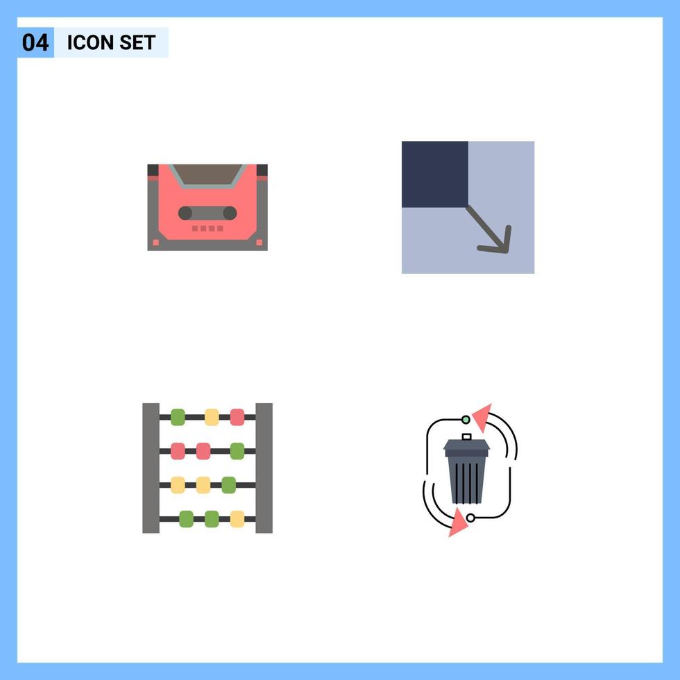 redigerbar vektor linje packa av 4 enkel platt ikoner av analog disken kompakt layout avfall redigerbar vektor design element