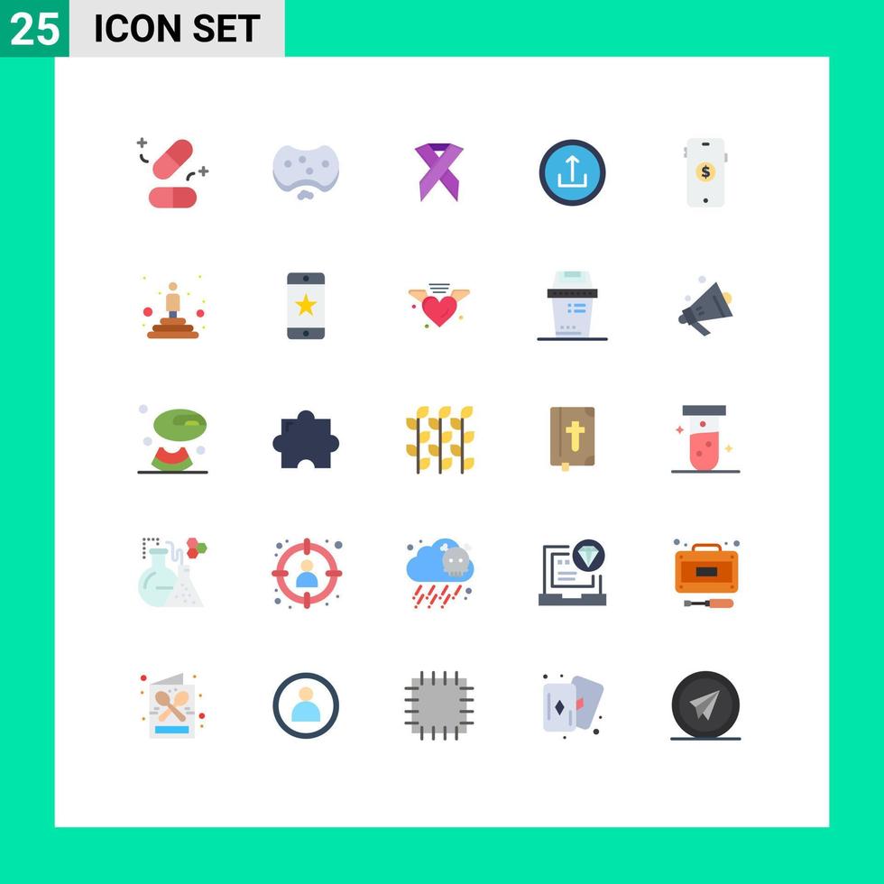 25 användare gränssnitt platt Färg packa av modern tecken och symboler av navigering gränssnitt tvål grundläggande solidaritet redigerbar vektor design element