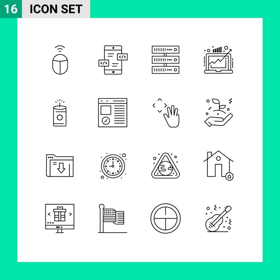 universell ikon symboler grupp av 16 modern konturer av Kina vinst data marknadsföra efterfrågan redigerbar vektor design element