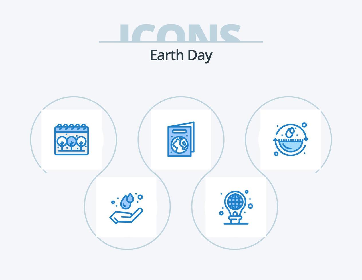 jord dag blå ikon packa 5 ikon design. miljö- skydd. ekologi. jorden. jord dag. ekologi vektor