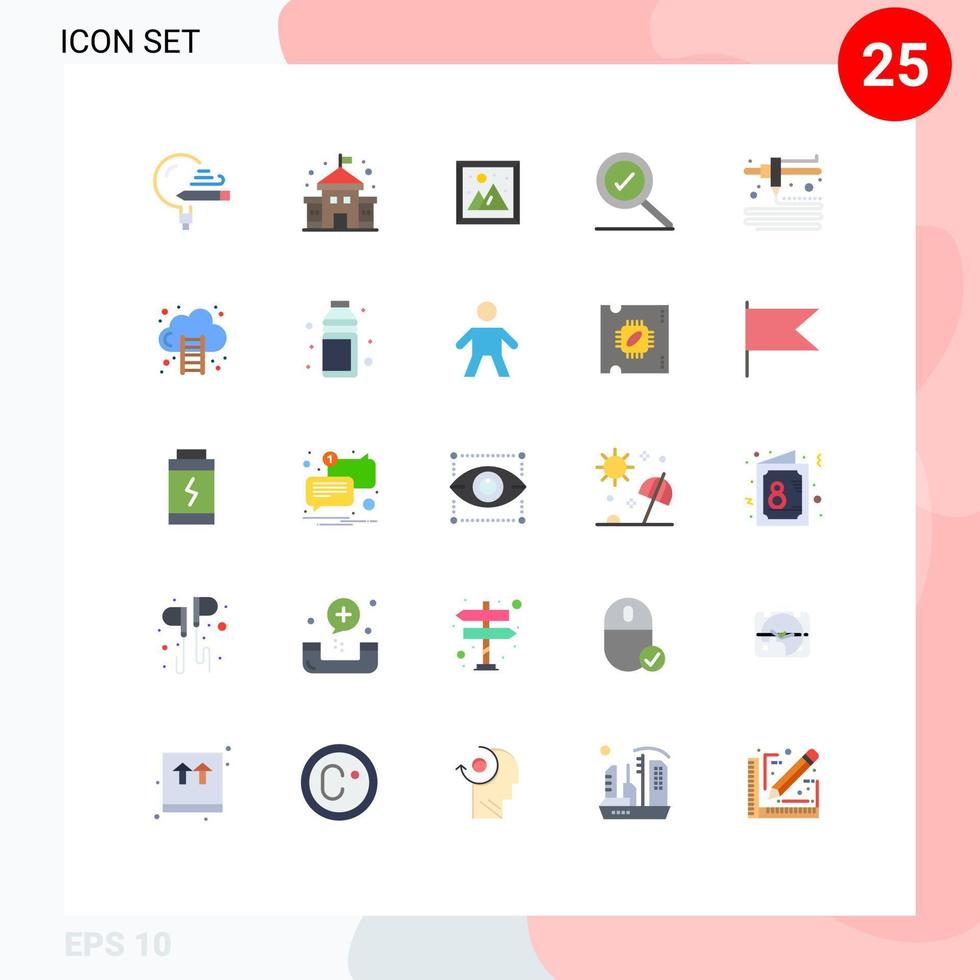piktogram uppsättning av 25 enkel platt färger av företag modellering bild Sök komplett redigerbar vektor design element