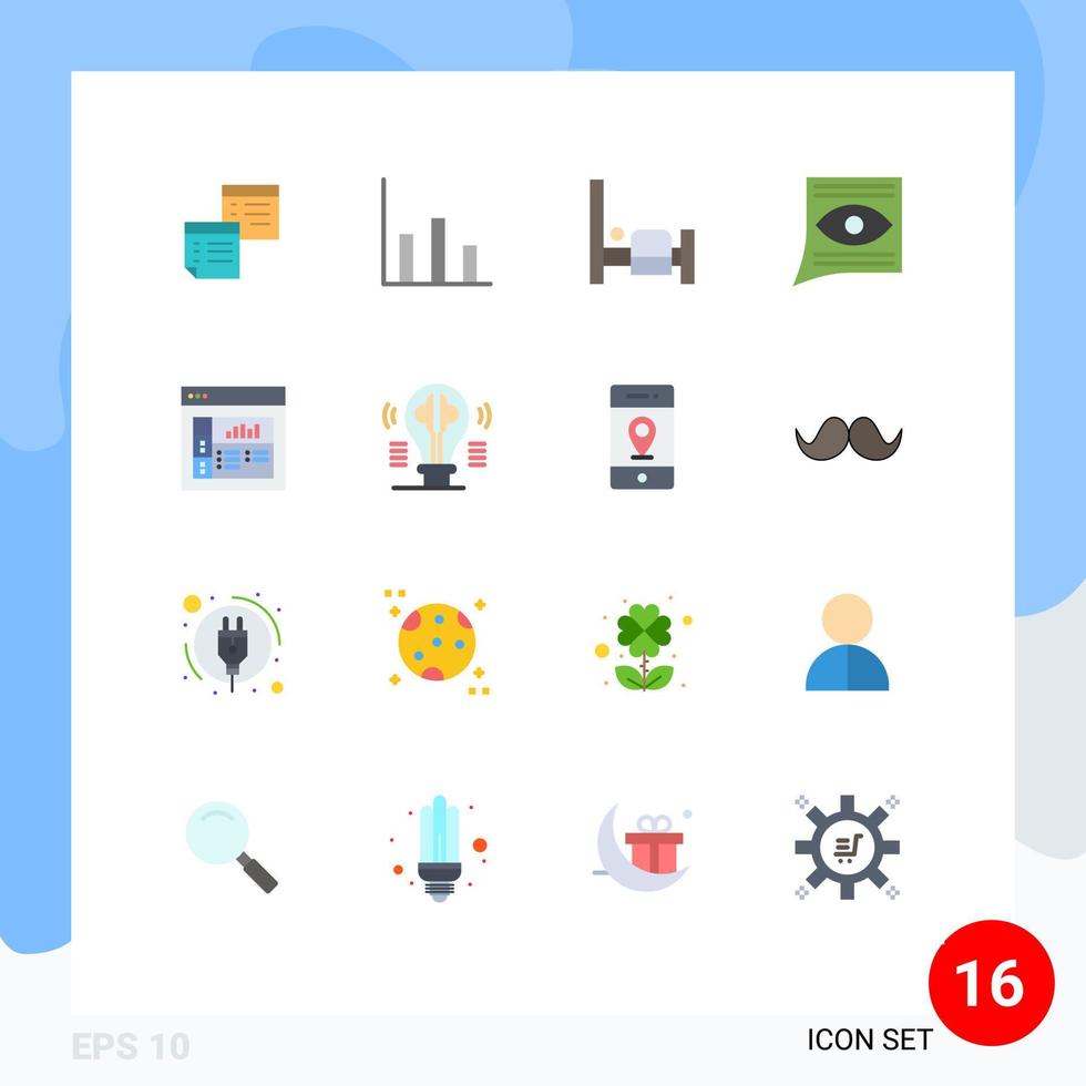 Set mit 16 kommerziellen flachen Farben Pack für den Posteingang kontaktieren Sie uns Grafik Kontaktpersonen editierbares Pack kreativer Vektordesign-Elemente vektor