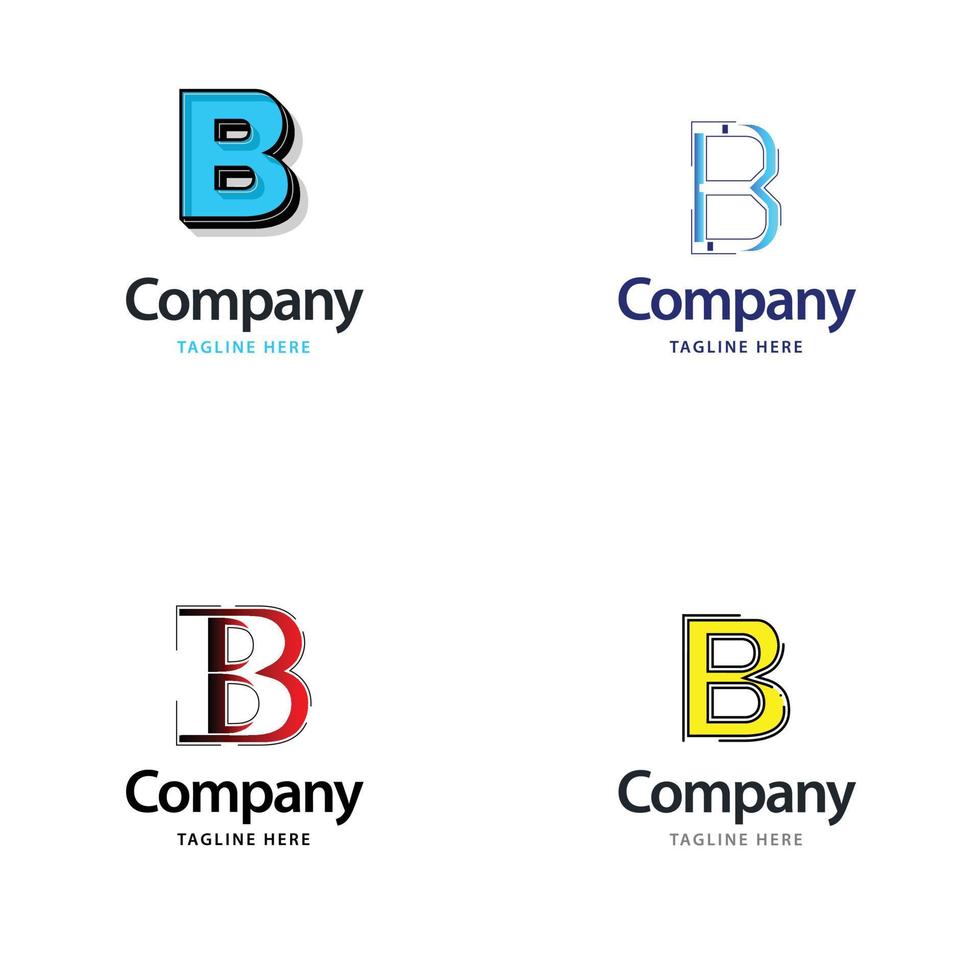 Buchstabe b großes Logo-Pack-Design kreatives modernes Logo-Design für Ihr Unternehmen vektor