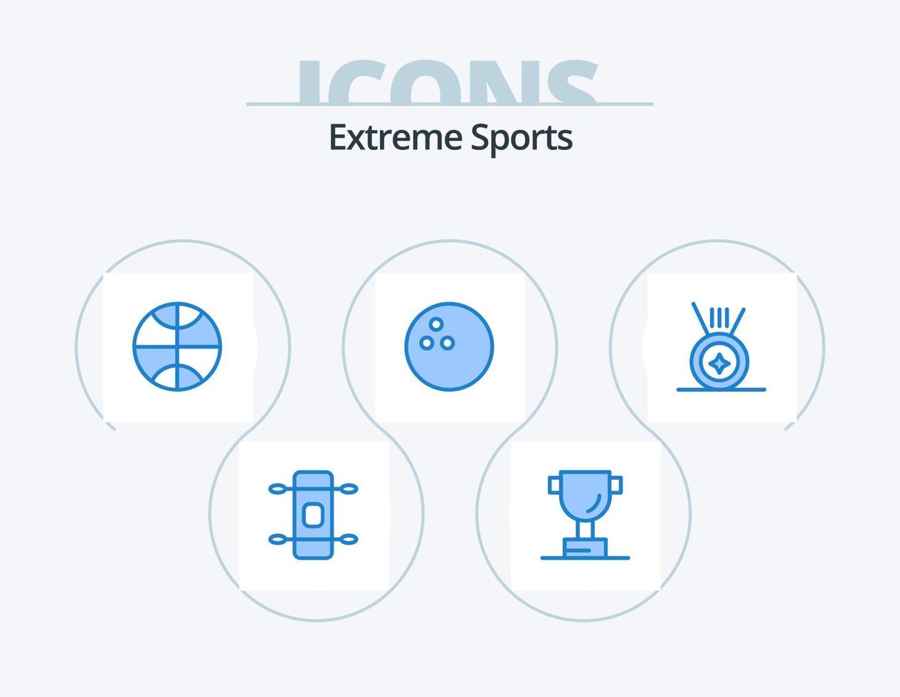 Sport blau Icon Pack 5 Icon Design. . Sport. vektor