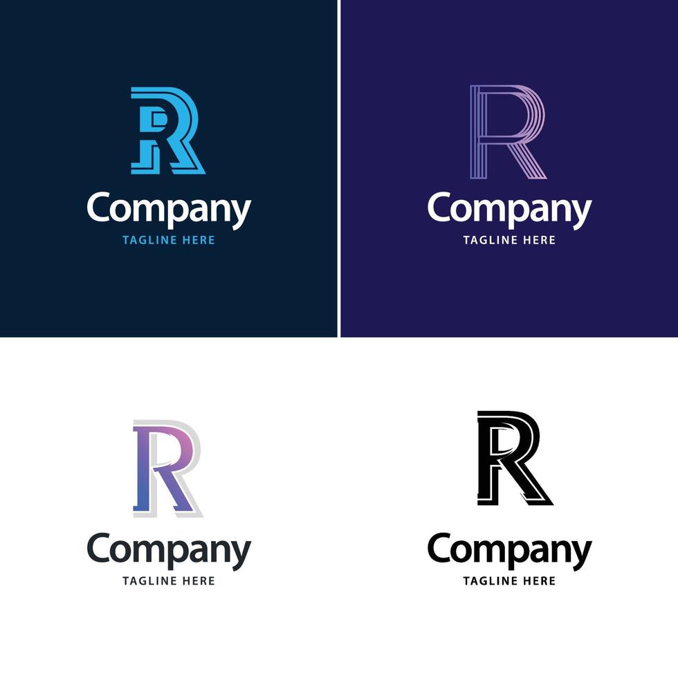 brev r stor logotyp packa design kreativ modern logotyper design för din företag vektor