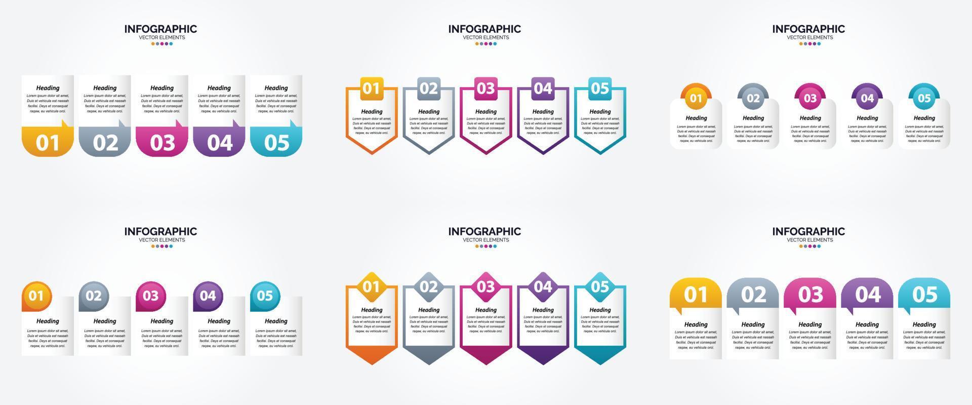 flaches Designset der Vektorillustrations-Infografiken für Werbebroschürenflieger und -zeitschrift vektor