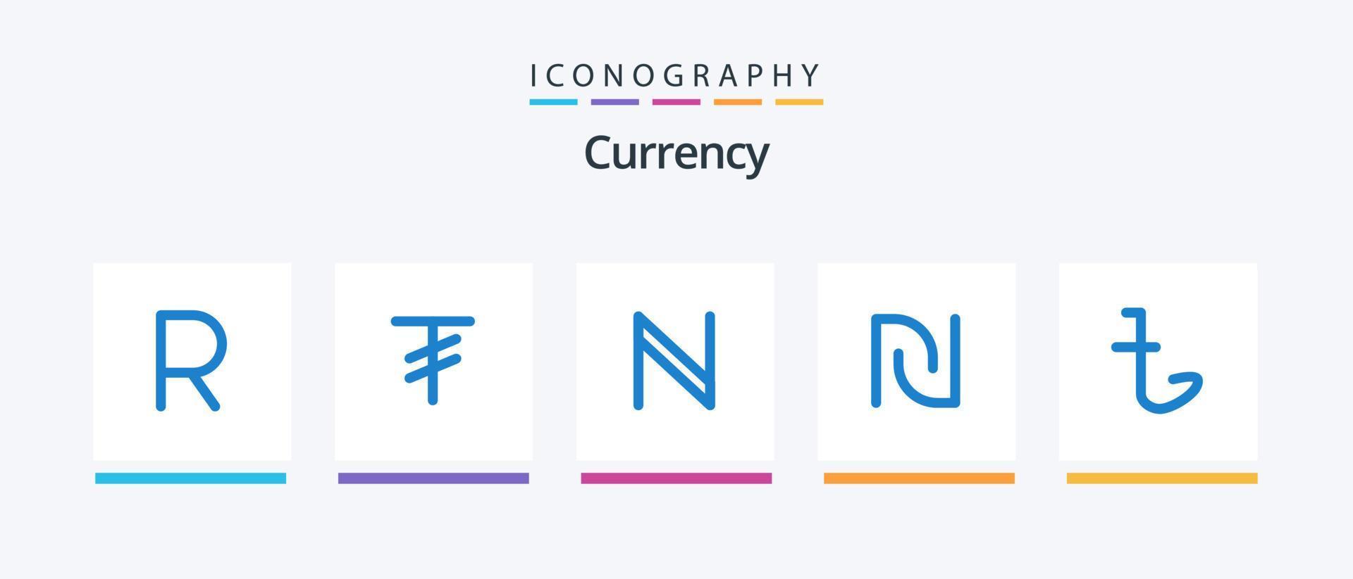 valuta blå 5 ikon packa Inklusive taka. valuta. krypto. bangladesh. israel. kreativ ikoner design vektor