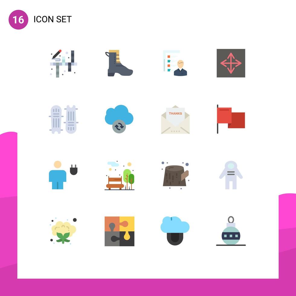 grupp av 16 platt färger tecken och symboler för app Kompetens profil återuppta jobb redigerbar packa av kreativ vektor design element