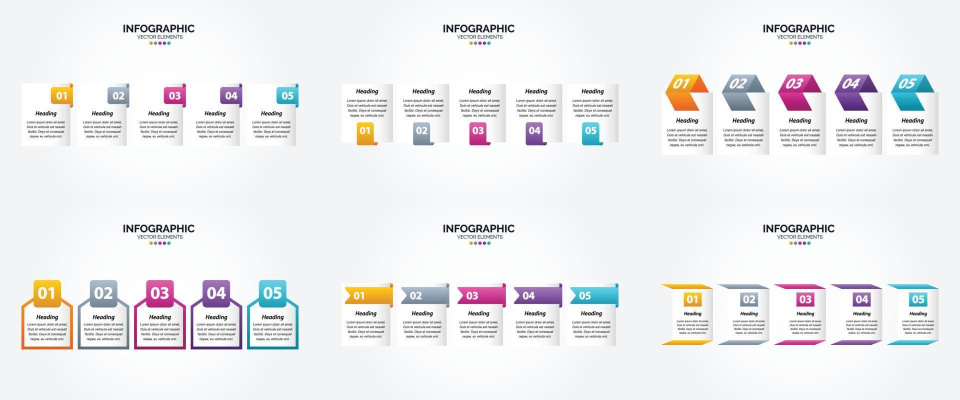 flaches Designset der Vektorillustrations-Infografiken für Werbebroschürenflieger und -zeitschrift vektor