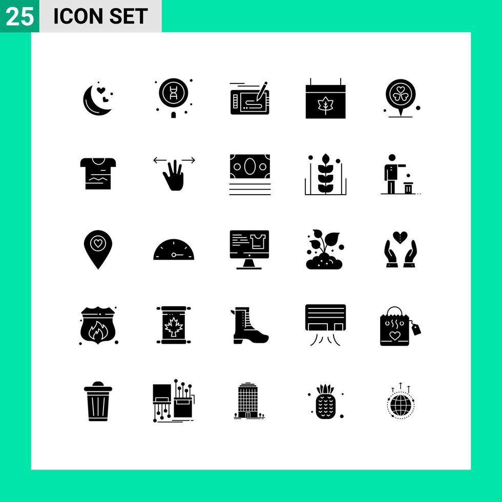 modern uppsättning av 25 fast glyfer och symboler sådan som tacksägelse kalender Sök höst teckning redigerbar vektor design element