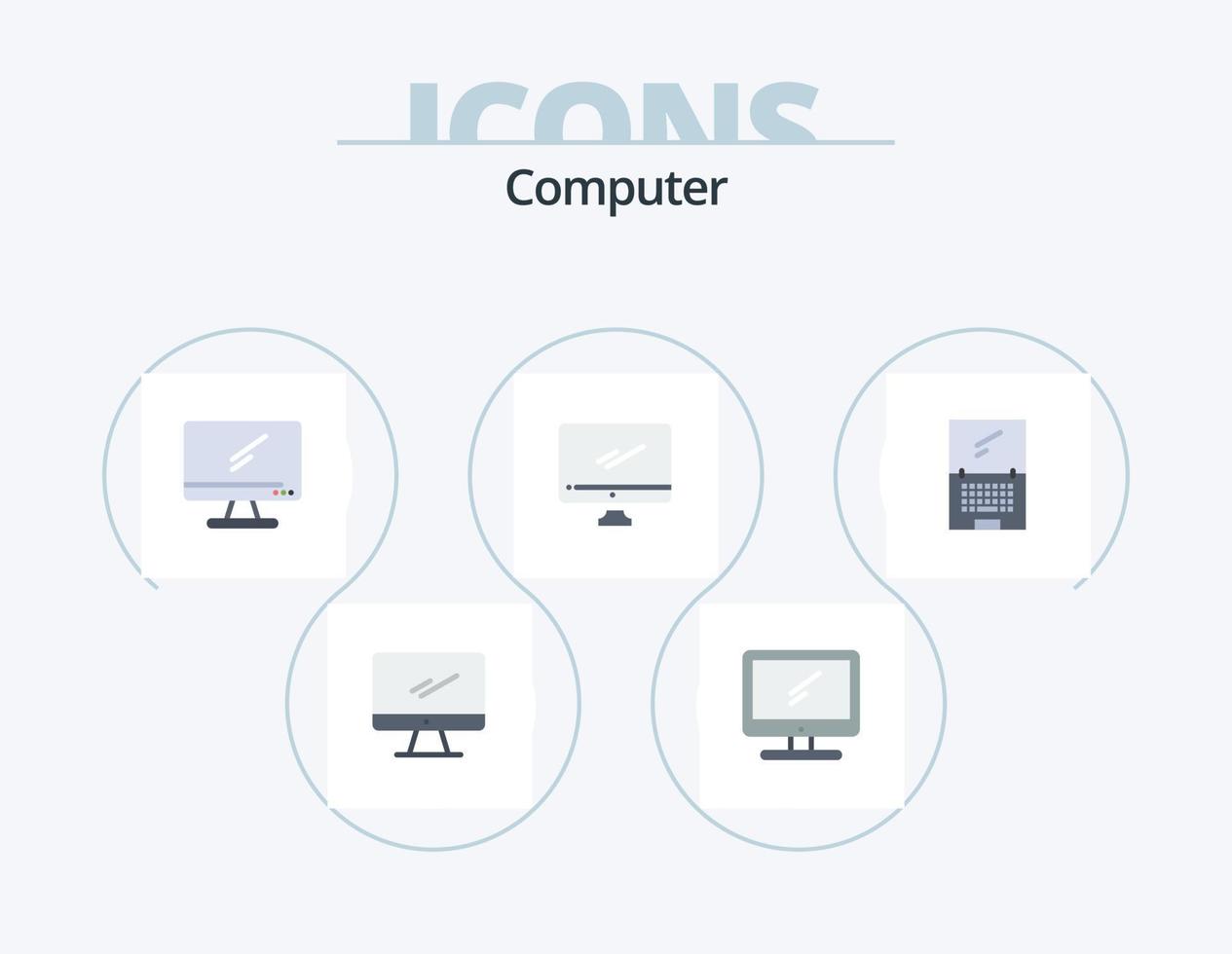 Computer-Flat-Icon-Pack 5-Icon-Design. . imac. vektor