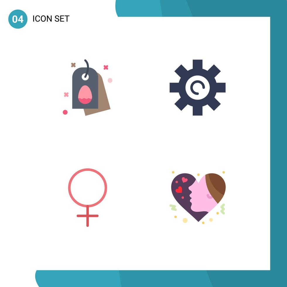 satz von 4 modernen ui-symbolen symbole zeichen für tag geschlecht natureinstellung emojis editierbare vektordesignelemente vektor