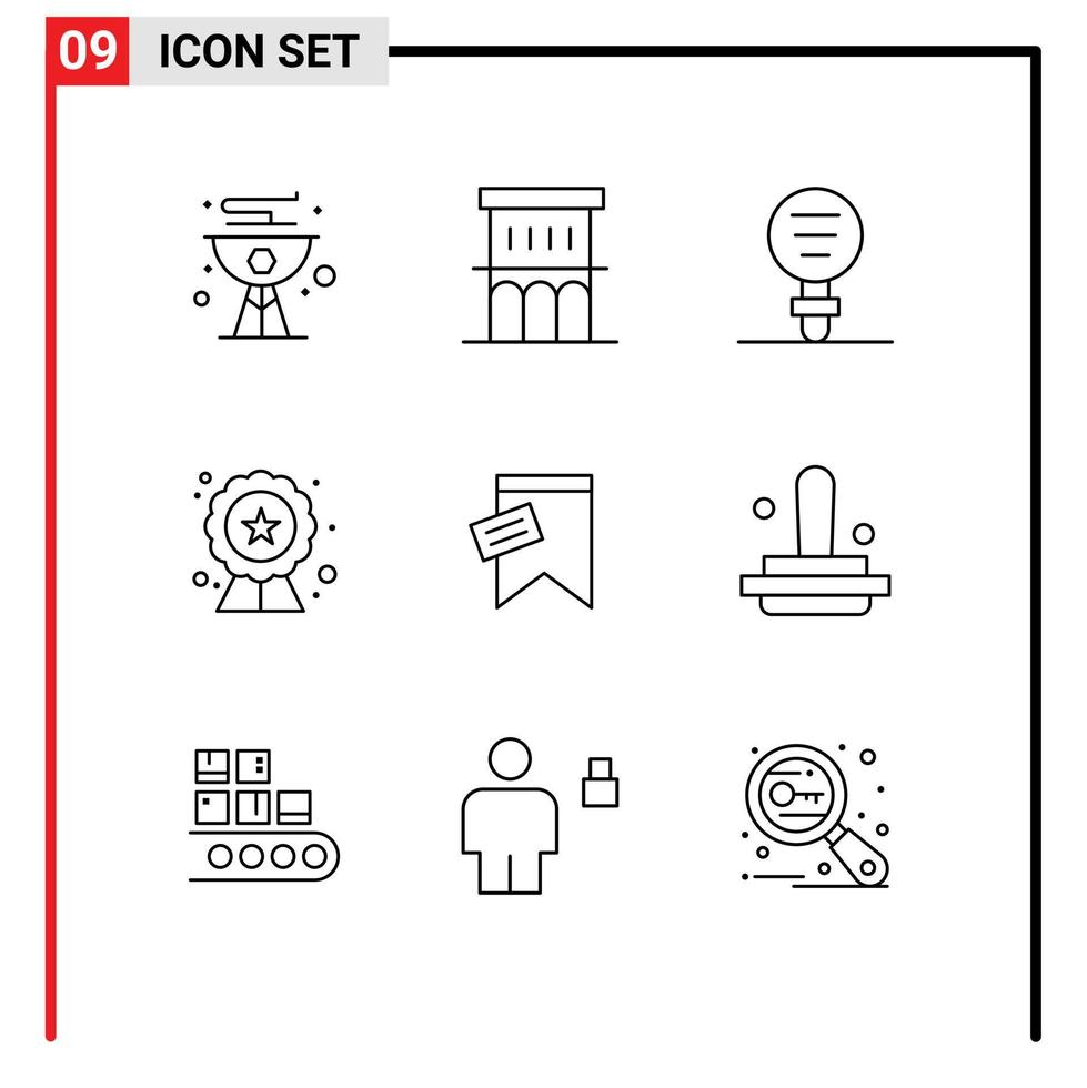 9 kreativ ikoner modern tecken och symboler av bricka kvalitet fast egendom forskning experimentera redigerbar vektor design element