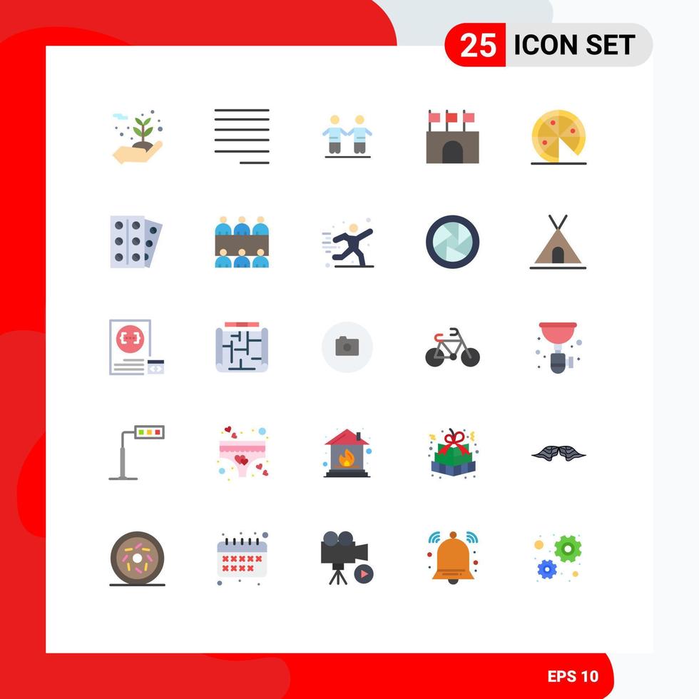 25 universell platt Färg tecken symboler av skräp stadion vänner sporter flaggor redigerbar vektor design element