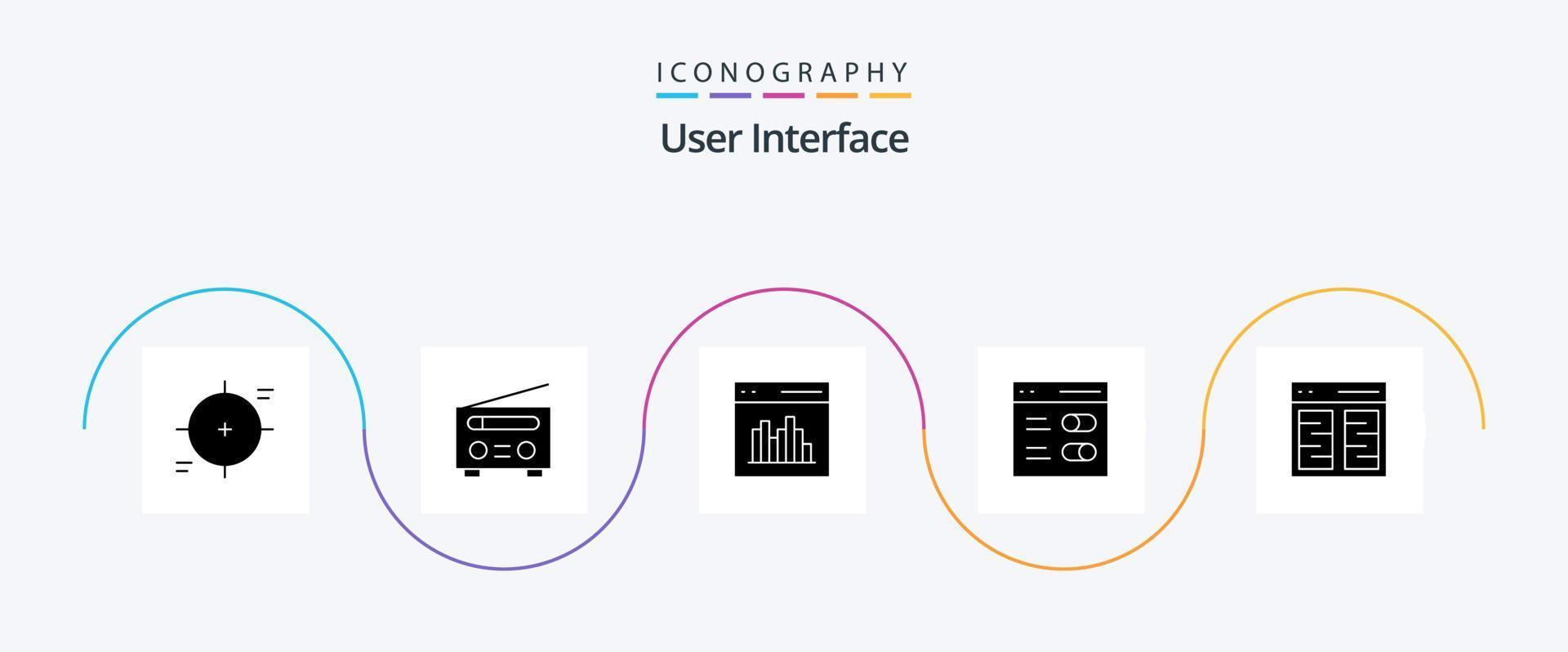 Benutzeroberfläche Glyph 5 Icon Pack inklusive Einstellungen. Kommunikation. Benutzer. Benutzer. Kommunikation vektor