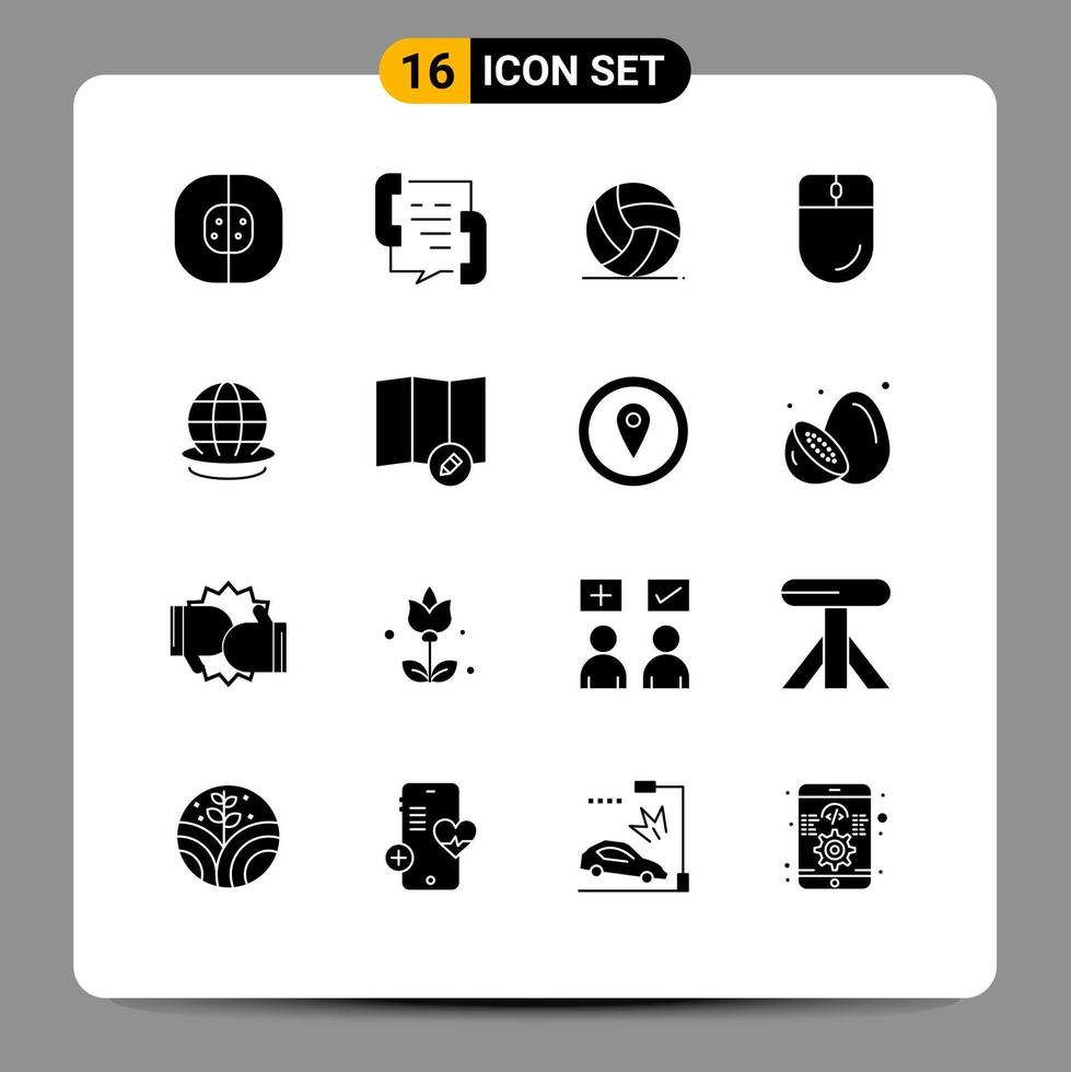 stock vektor ikon packa av 16 linje tecken och symboler för mus enheter hjälp markören spel redigerbar vektor design element
