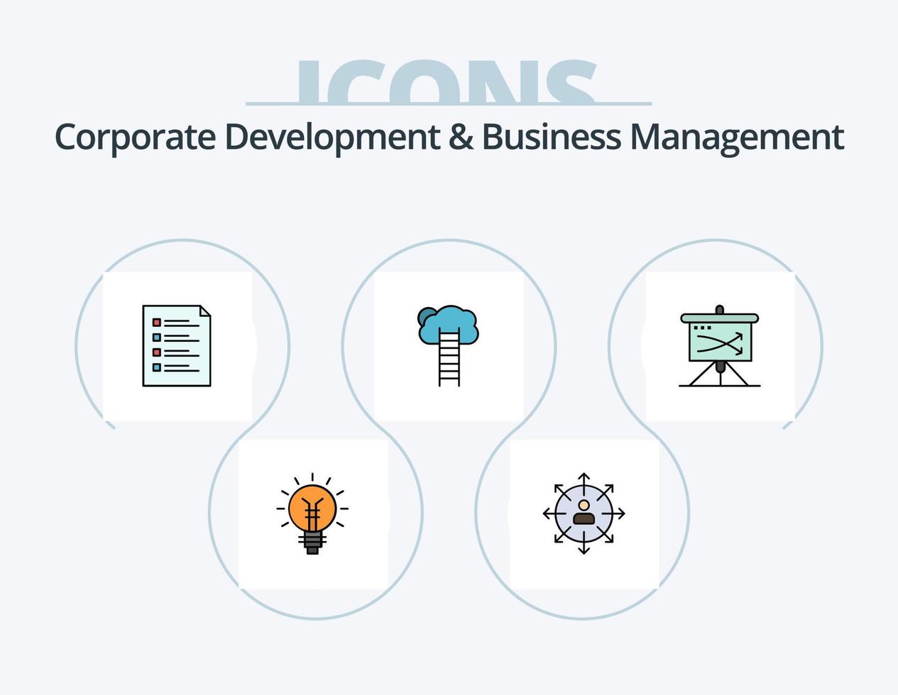 Corporate Development und Business Management Line gefüllt Icon Pack 5 Icon Design. Mensch. Fähigkeiten. Mensch. Kompetenzen. Profil vektor