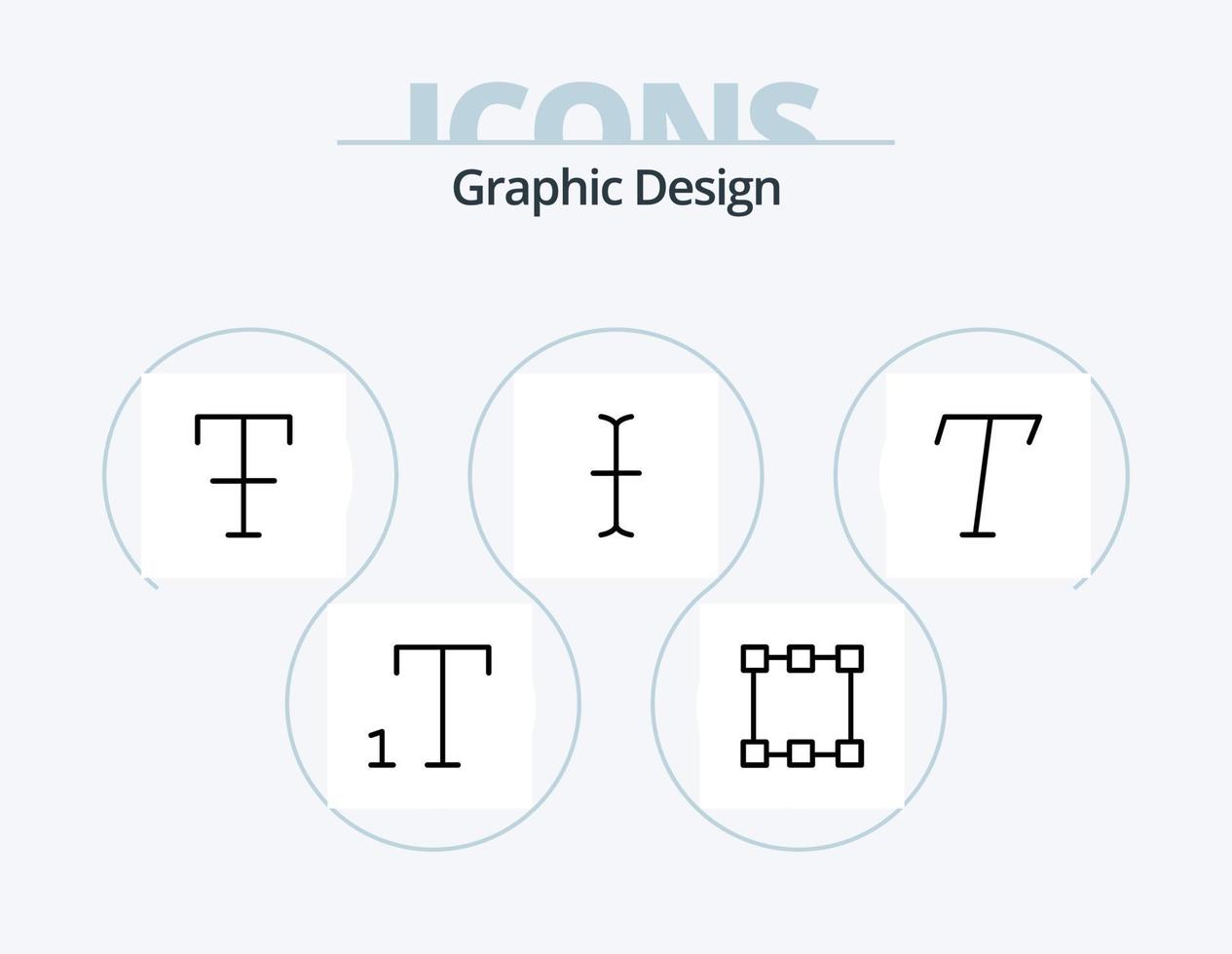 Designlinie Icon Pack 5 Icon Design. . . Rechteck. vertikal. Schriftart vektor