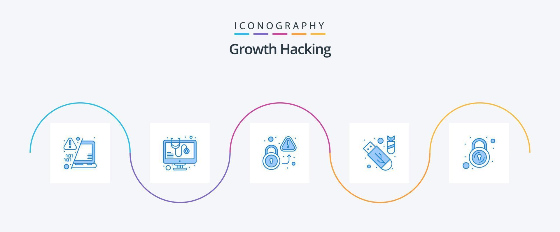 dataintrång blå 5 ikon packa Inklusive stängd. bomba. låsa. ge sig på. virus vektor
