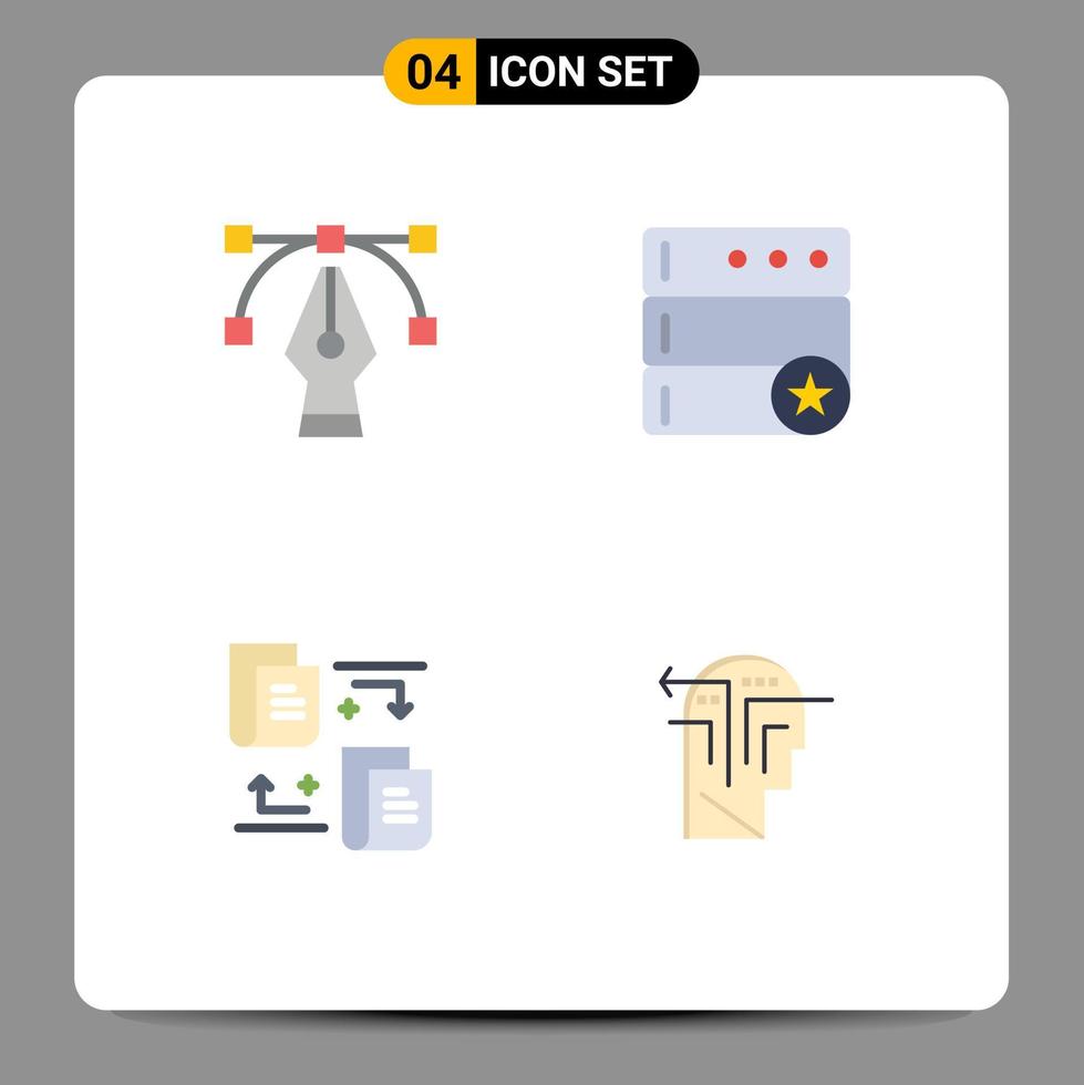 4 kreativ ikoner modern tecken och symboler av design strategi databas filer sinne redigerbar vektor design element