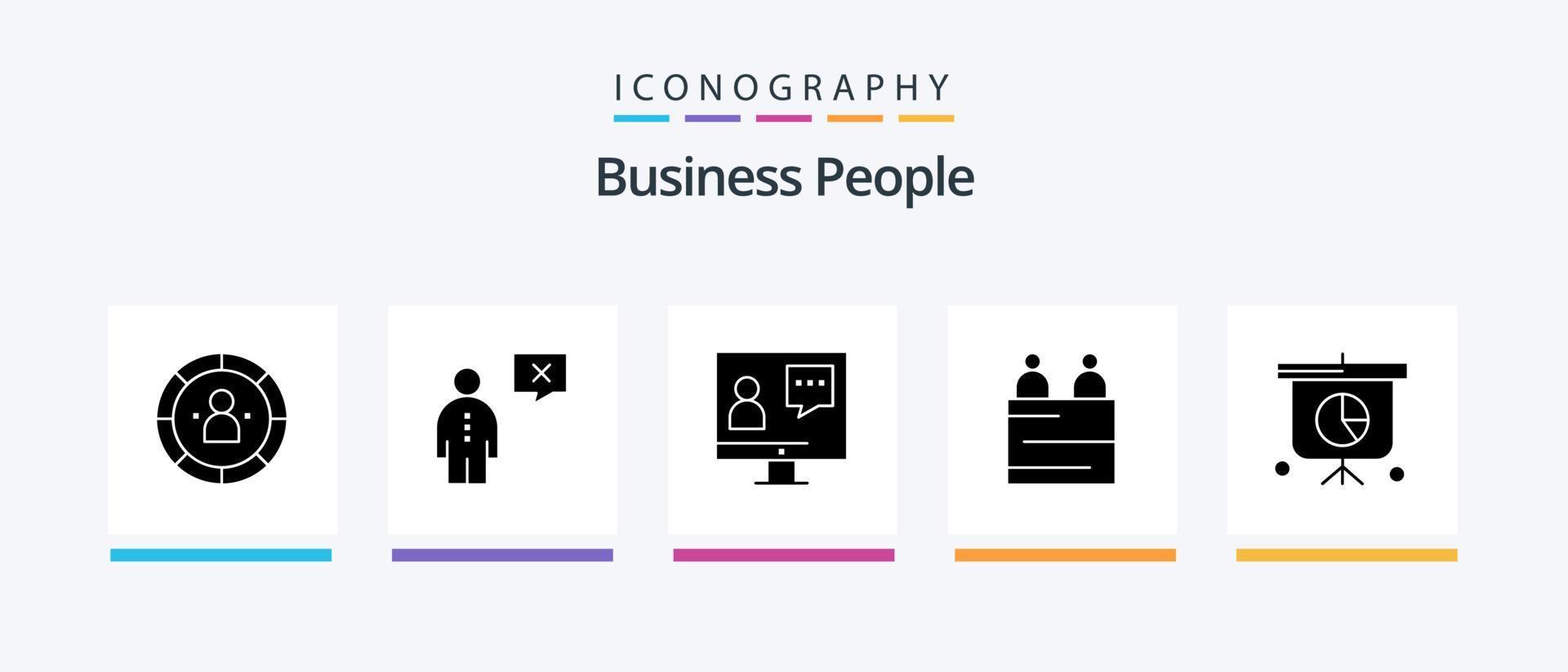 Geschäftsleute Glyphe 5 Icon Pack einschließlich Menschen. Unternehmen. Mensch. Service. Kunde. kreatives Symboldesign vektor