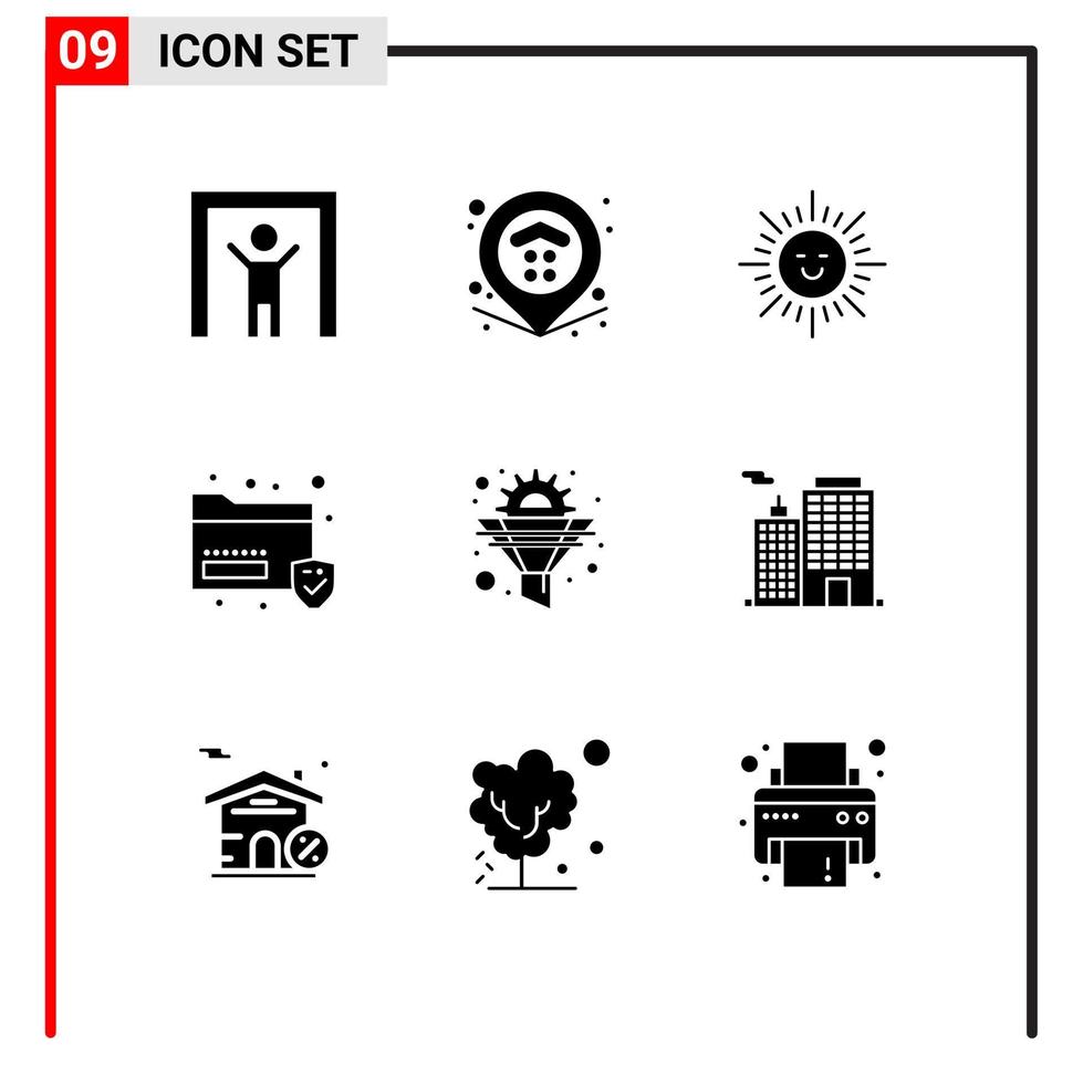 Stock-Vektor-Icon-Pack mit 9 Zeilenzeichen und Symbolen für Getriebefilter, die Cog ohne editierbare Vektordesign-Elemente erstrahlen lassen vektor