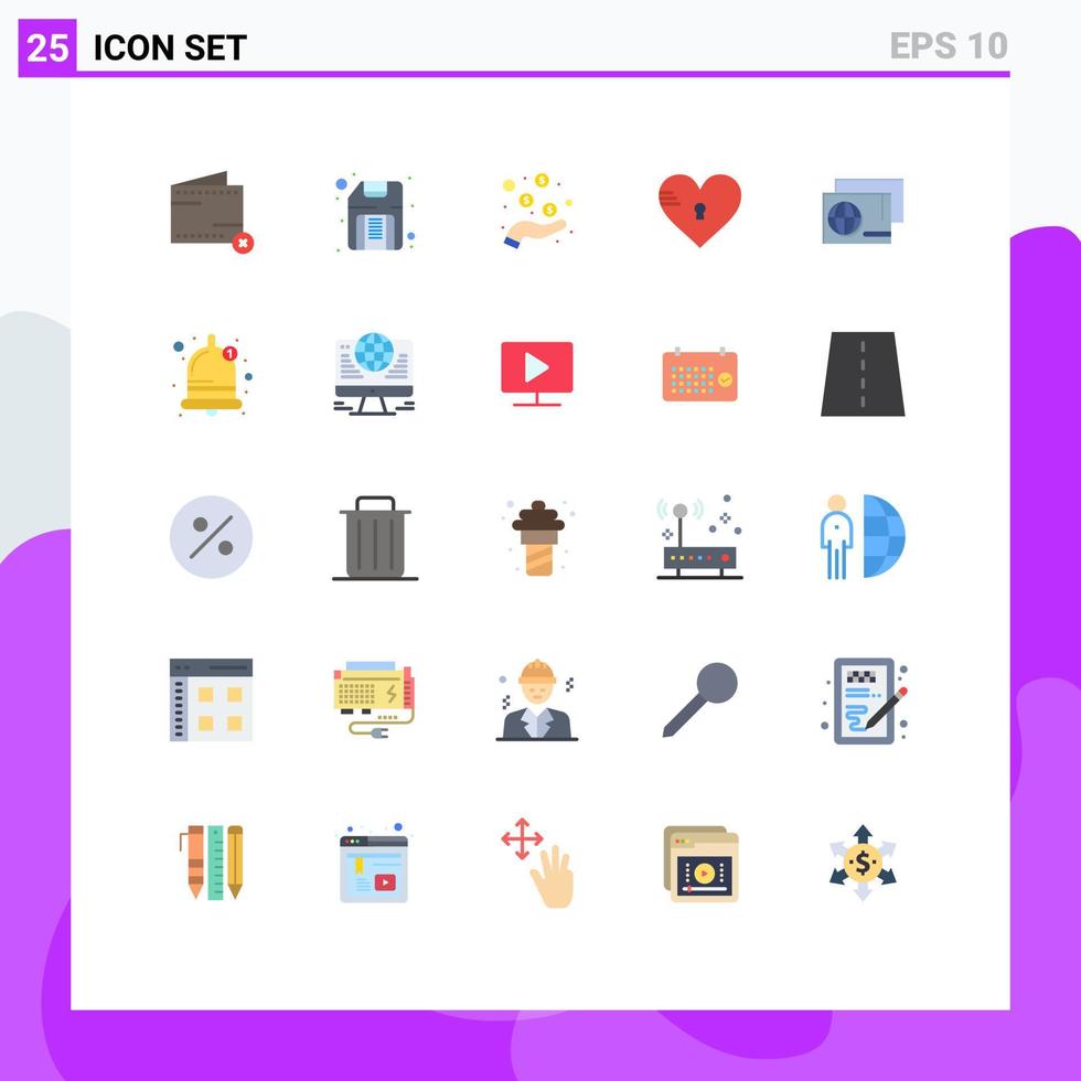 25 tematiska vektor platt färger och redigerbar symboler av tycka om hjärta hårdvara säkra betalning redigerbar vektor design element