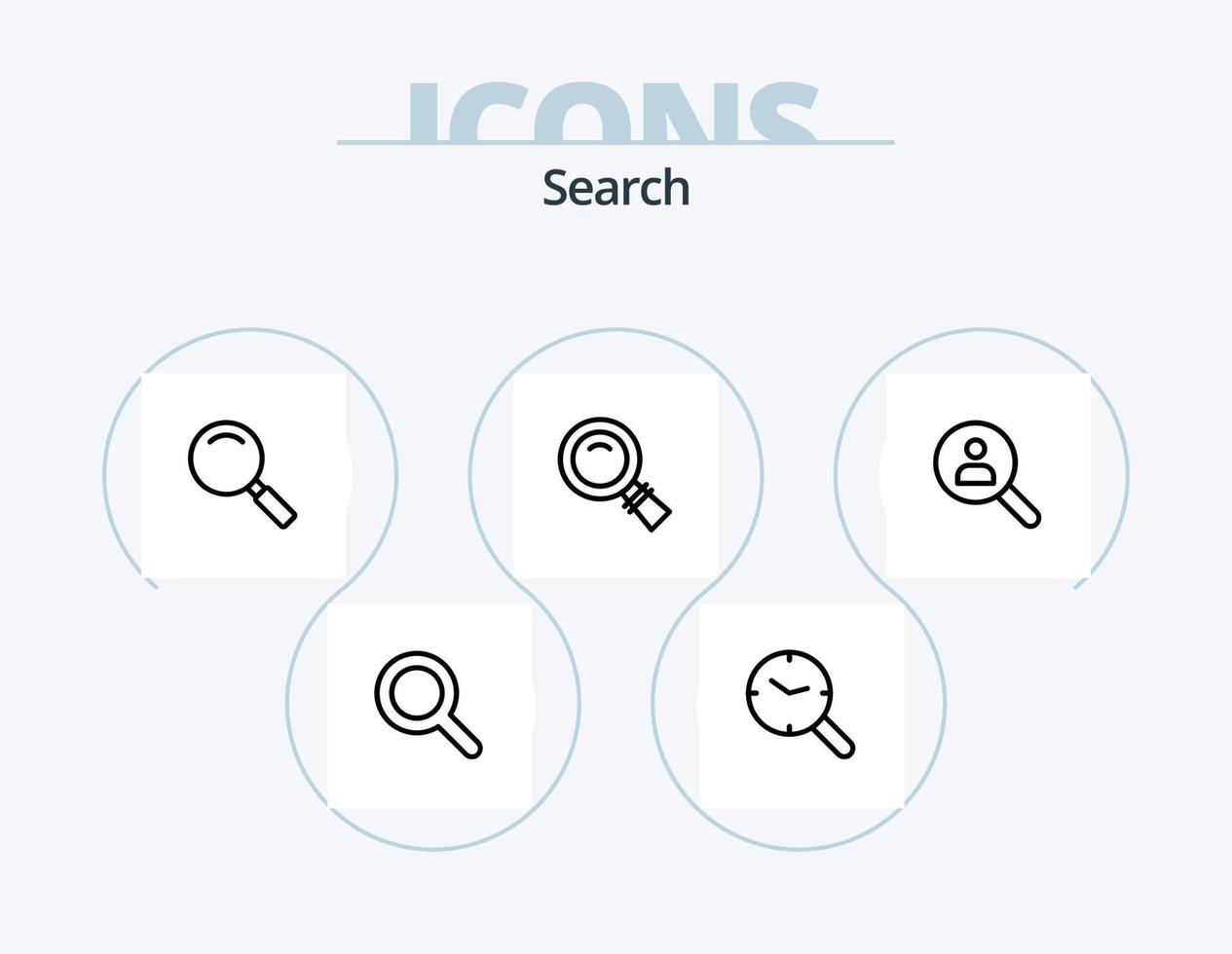 Sök linje ikon packa 5 ikon design. . signal. hitta. service. hitta vektor