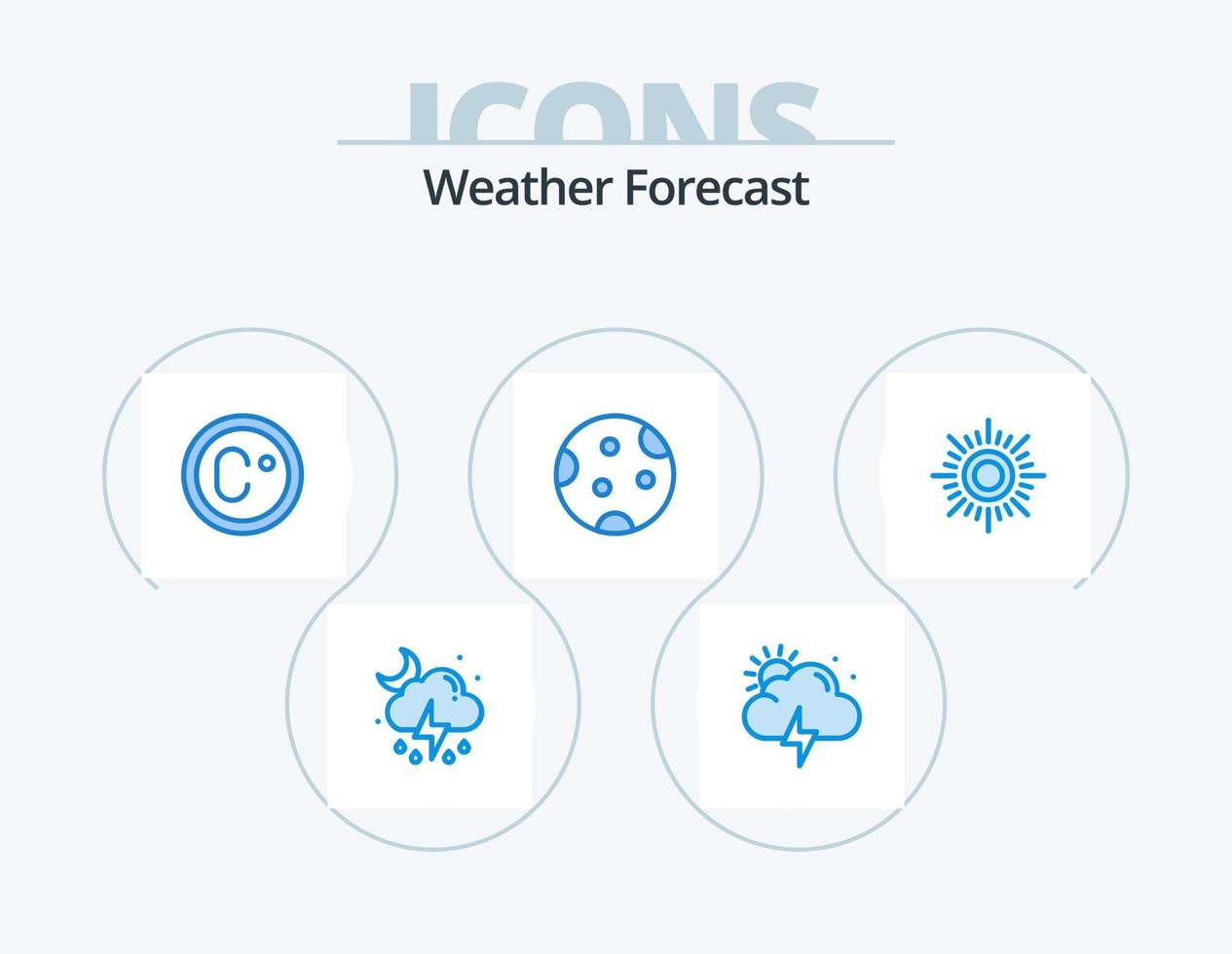 Wetter blau Icon Pack 5 Icon Design. Wetter. Sonne. Grad. Wetter. Nacht vektor