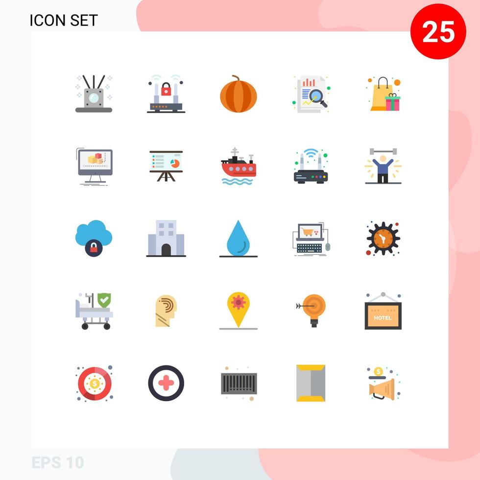 25 kreativ ikoner modern tecken och symboler av närvarande gåva låda bär data analys redigerbar vektor design element
