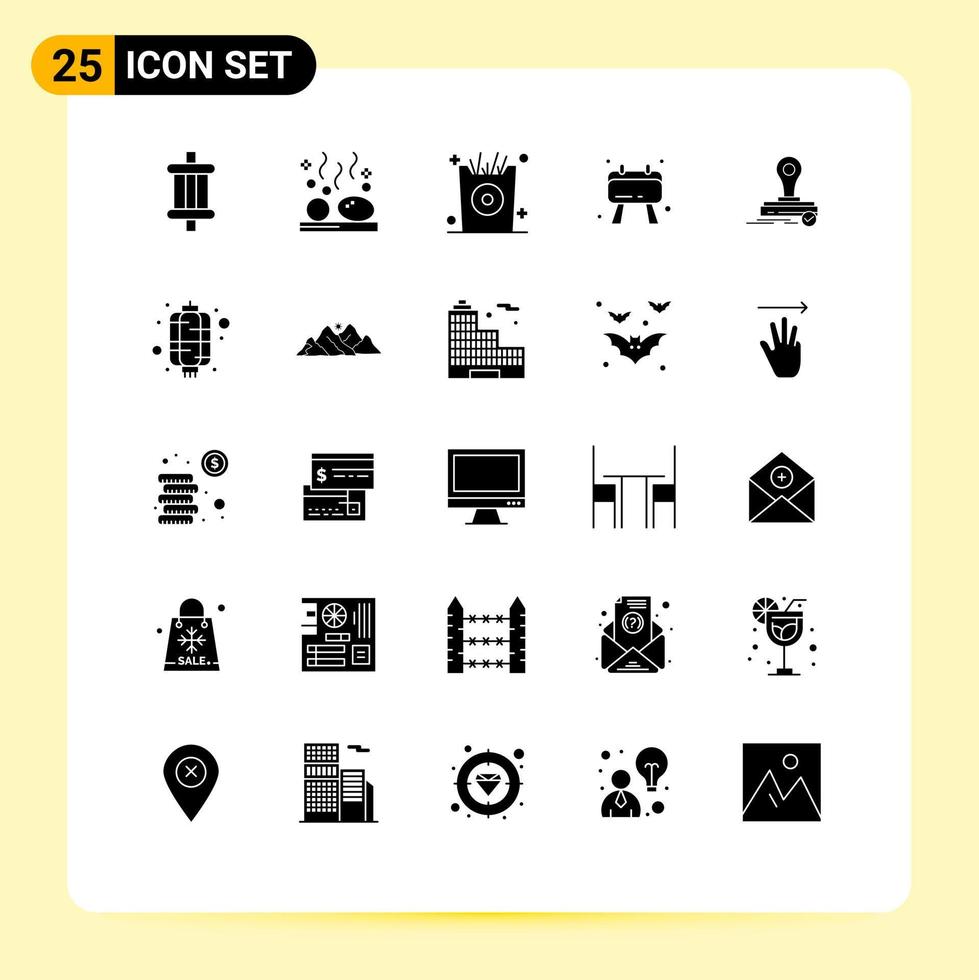 25 kreative Symbole moderne Zeichen und Symbole der Klonnotiz Wellness-Checkliste Party editierbare Vektordesign-Elemente vektor