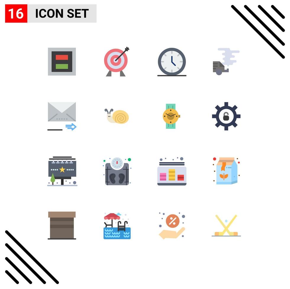 Aktienvektor-Icon-Pack mit 16 Zeilenzeichen und Symbolen für Umweltverschmutzungs-Emissions-Geld-Auto-Web-bearbeitbares Paket kreativer Vektor-Design-Elemente vektor