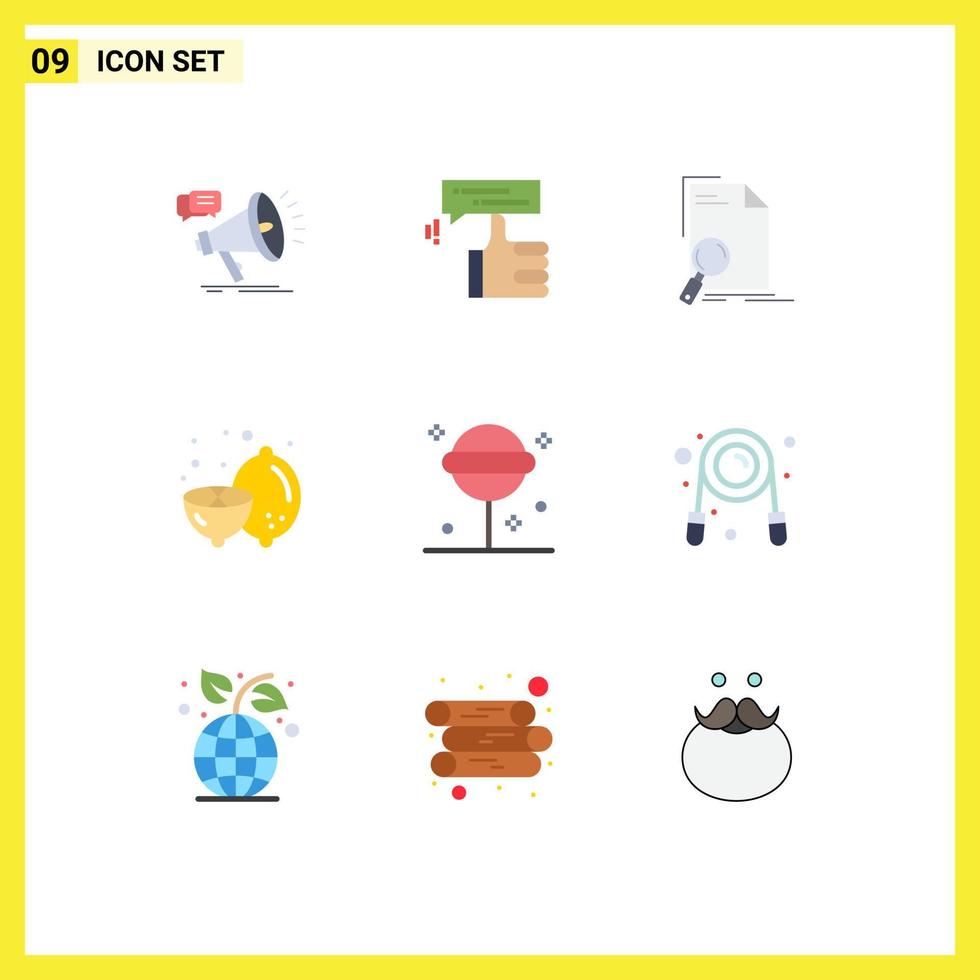 packa av 9 modern platt färger tecken och symboler för webb skriva ut media sådan som sommar citron- marknadsföring sida fil redigerbar vektor design element