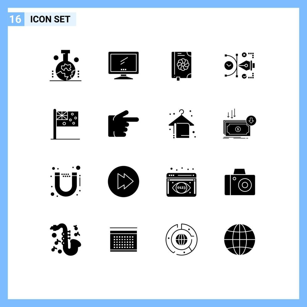 16 kreative Symbole moderne Zeichen und Symbole von editierbaren Kunst-PC-Vektor-Frühlings-editierbaren Vektor-Design-Elementen vektor