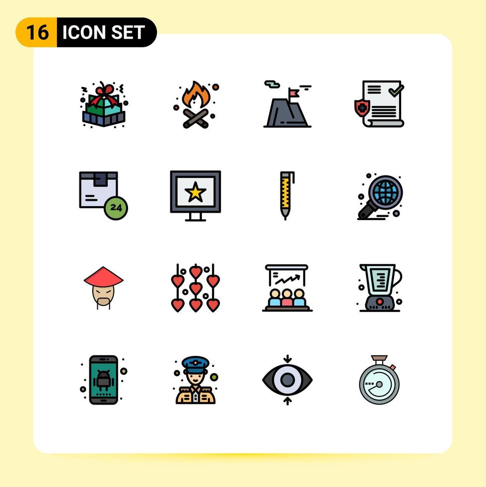 16 kreativ ikoner modern tecken och symboler av hr fil flagga testa landa redigerbar kreativ vektor design element