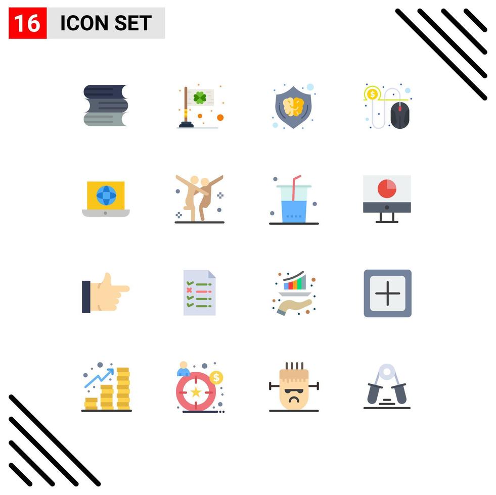 Aktienvektor-Icon-Pack mit 16 Zeilenzeichen und Symbolen für Laptops pro kreativem Pay Brain editierbares Paket kreativer Vektordesign-Elemente vektor