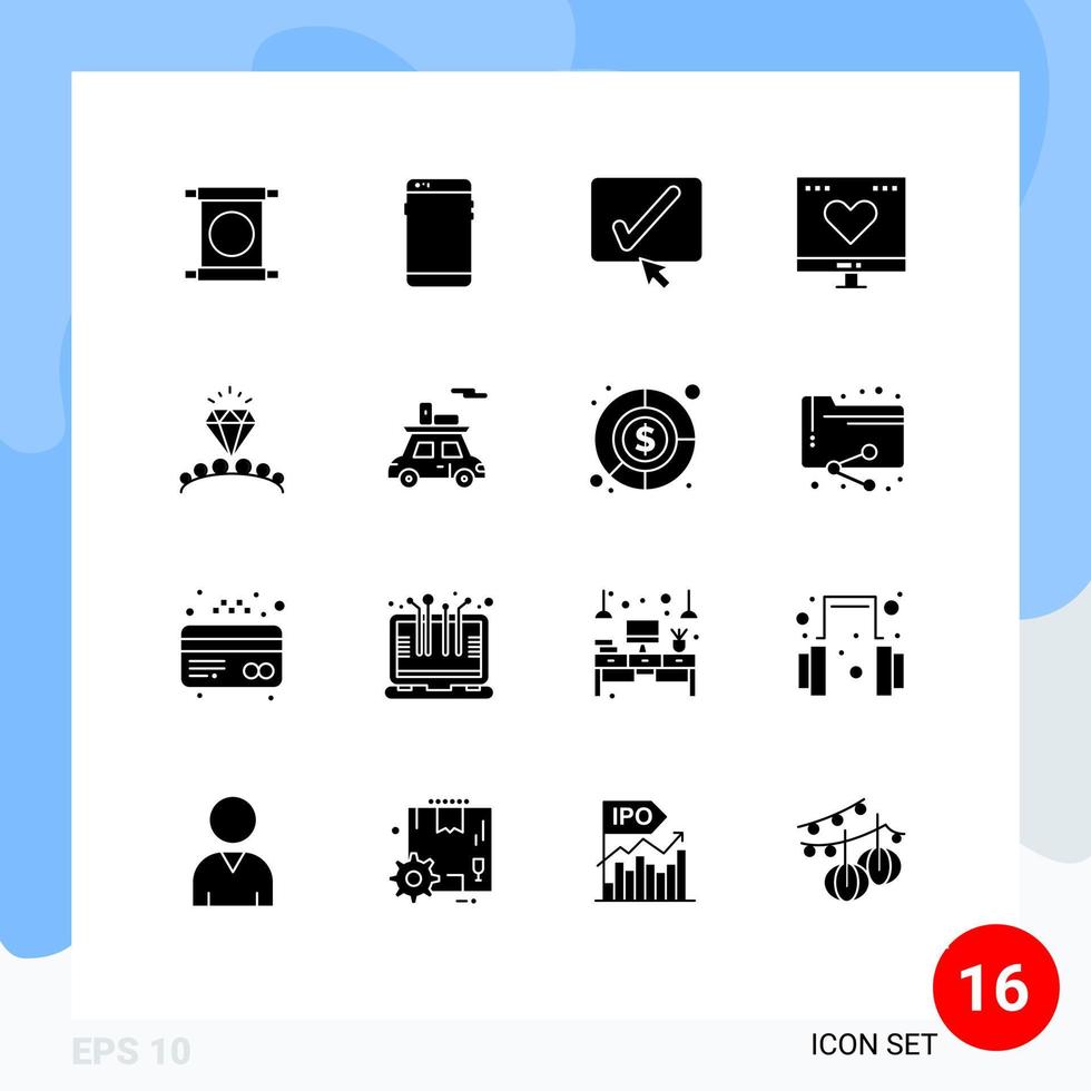 uppsättning av 16 modern ui ikoner symboler tecken för pengar tycka om samsung finansiera bock redigerbar vektor design element