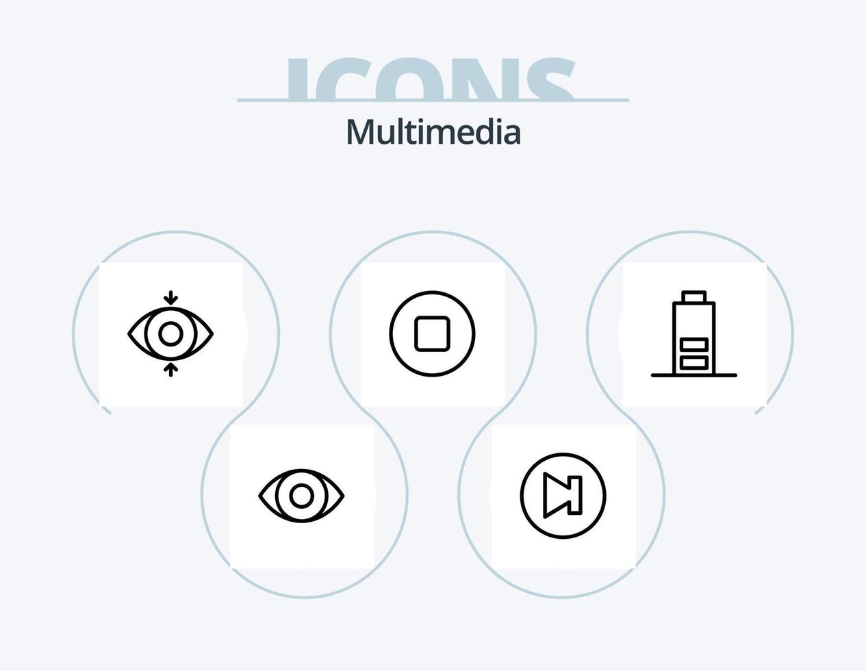multimedia linje ikon packa 5 ikon design. . sluta. redskap. ta bort. minus- vektor