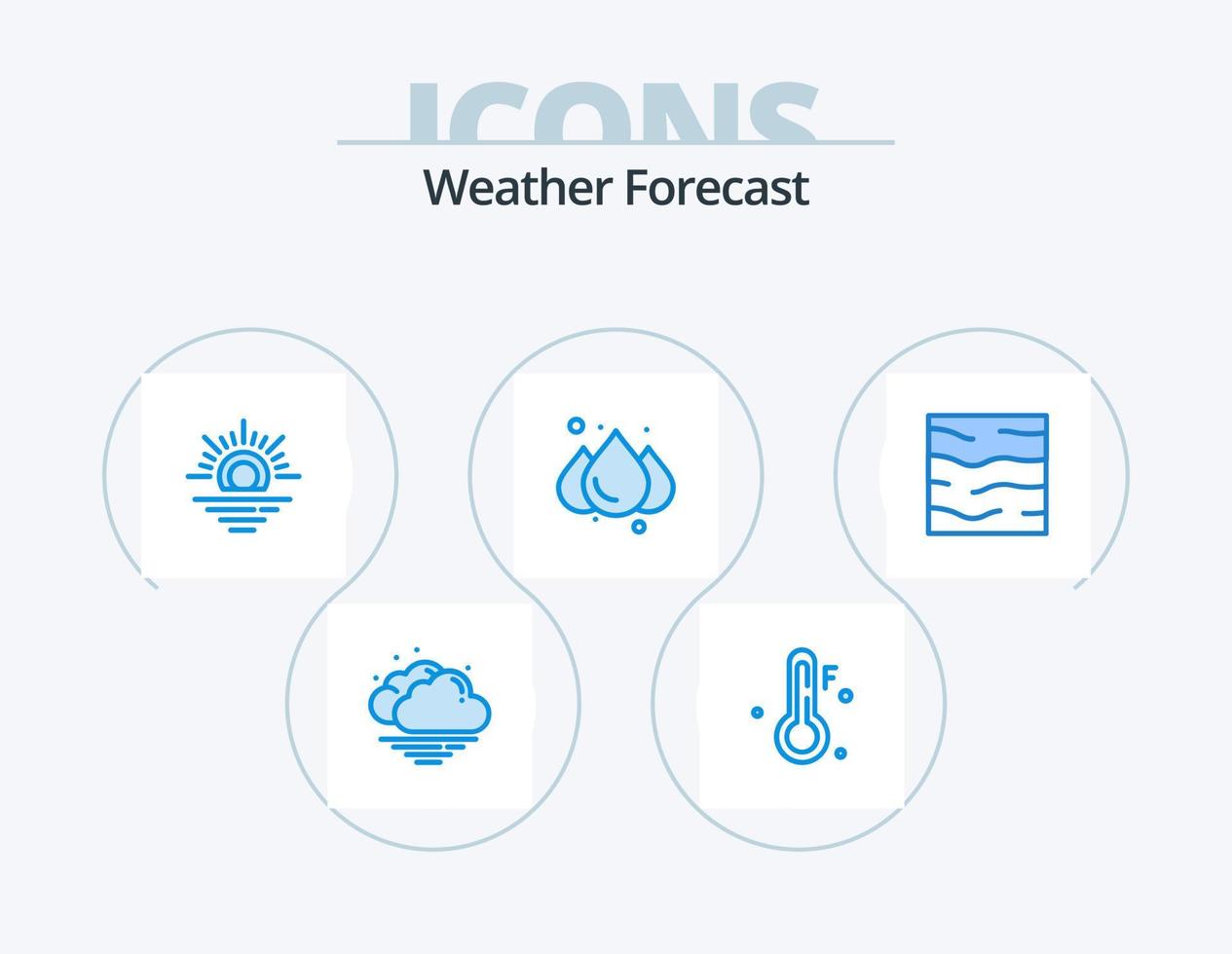 väder blå ikon packa 5 ikon design. . vatten. väder. hav. klimat vektor