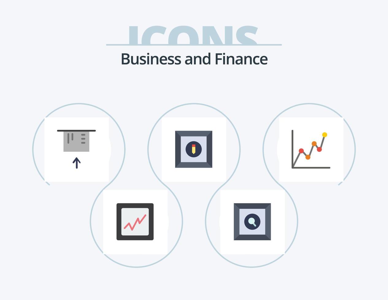 finansiera platt ikon packa 5 ikon design. . låda. . kort vektor