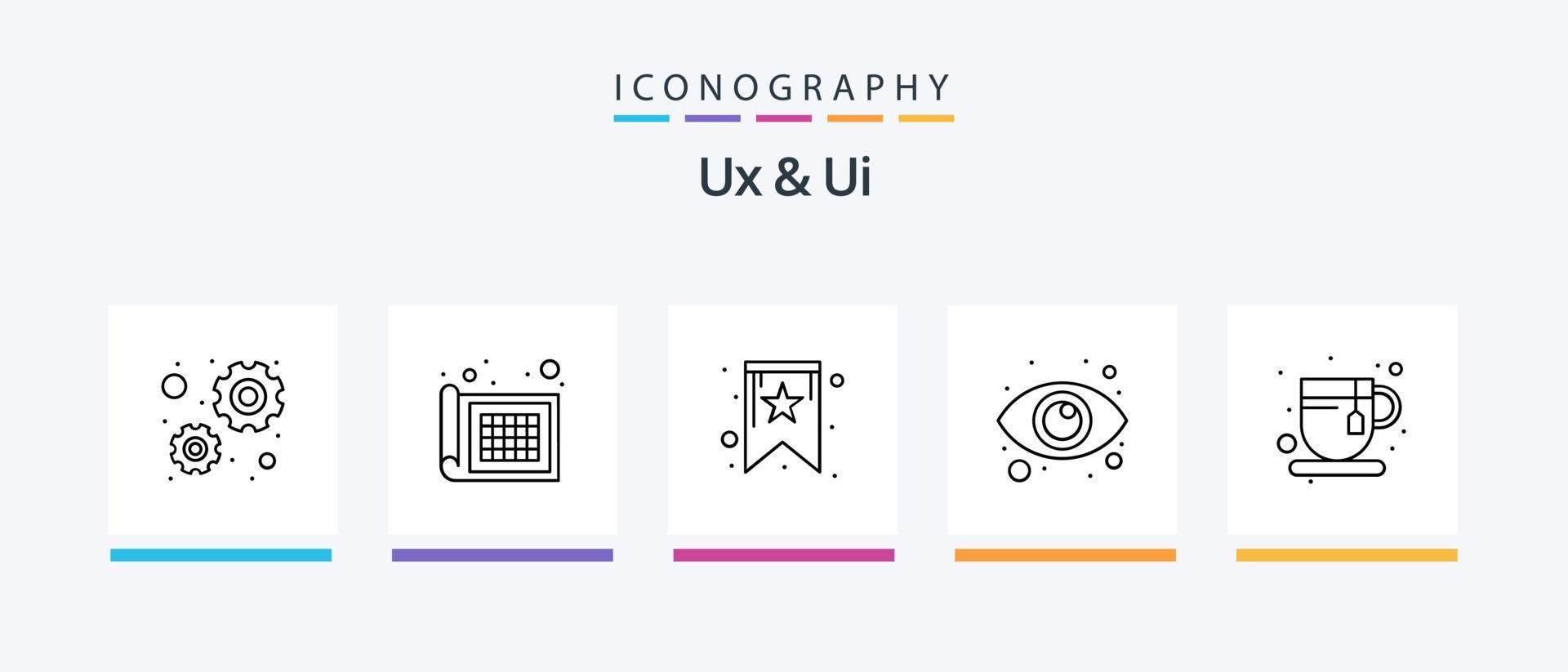 ux och ui linje 5 ikon packa Inklusive försäljning. Diagram. högtalare. analyser. seo. kreativ ikoner design vektor