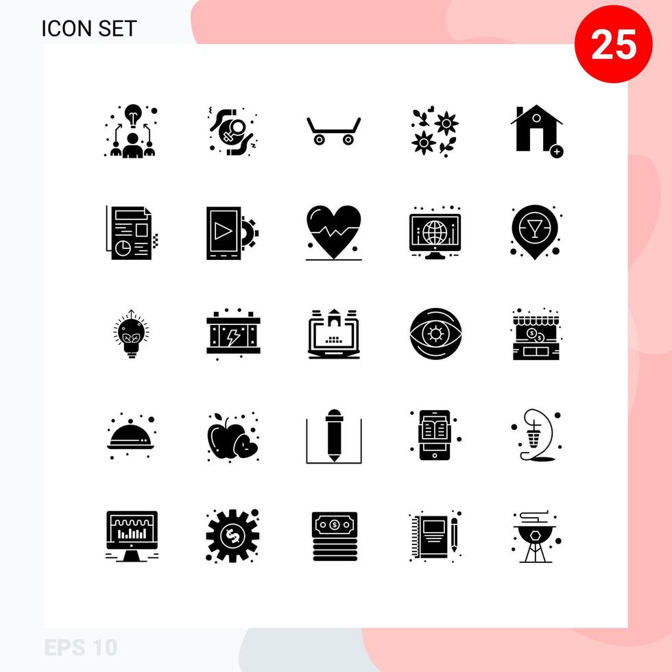 stock vektor ikon packa av 25 linje tecken och symboler för egendom Lägg till kvinna bröllop gåva redigerbar vektor design element