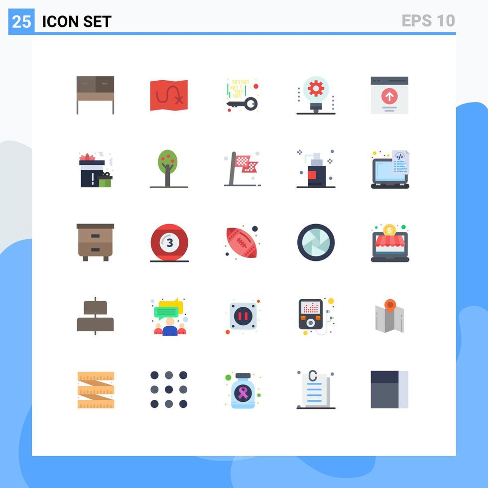 modern uppsättning av 25 platt färger pictograph av gränssnitt robotik nyckel ljus Glödlampa artificiell intelligens redigerbar vektor design element