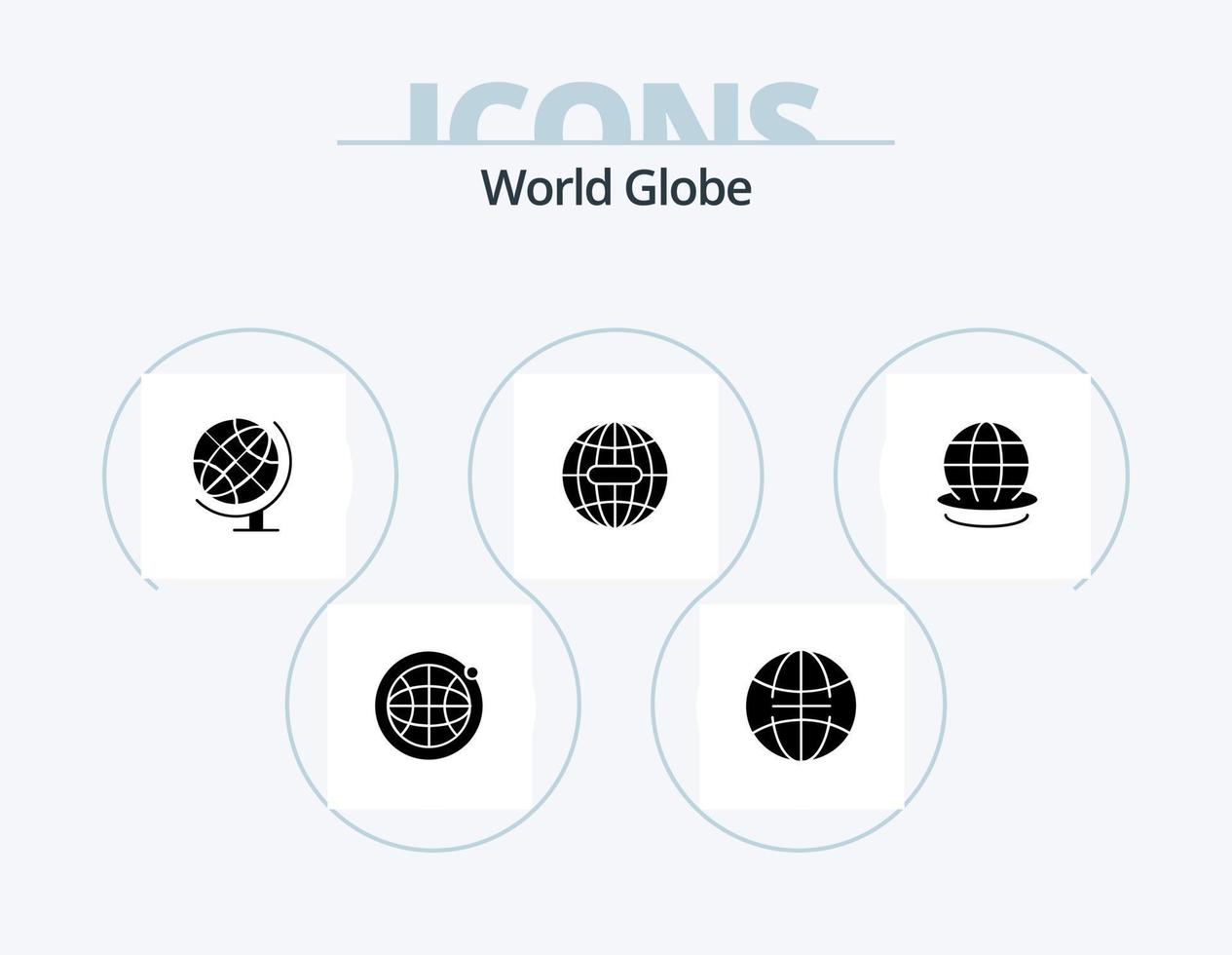 Globus-Glyphen-Icon-Pack 5 Icon-Design. . Planet. Globus. Globus. Internet vektor