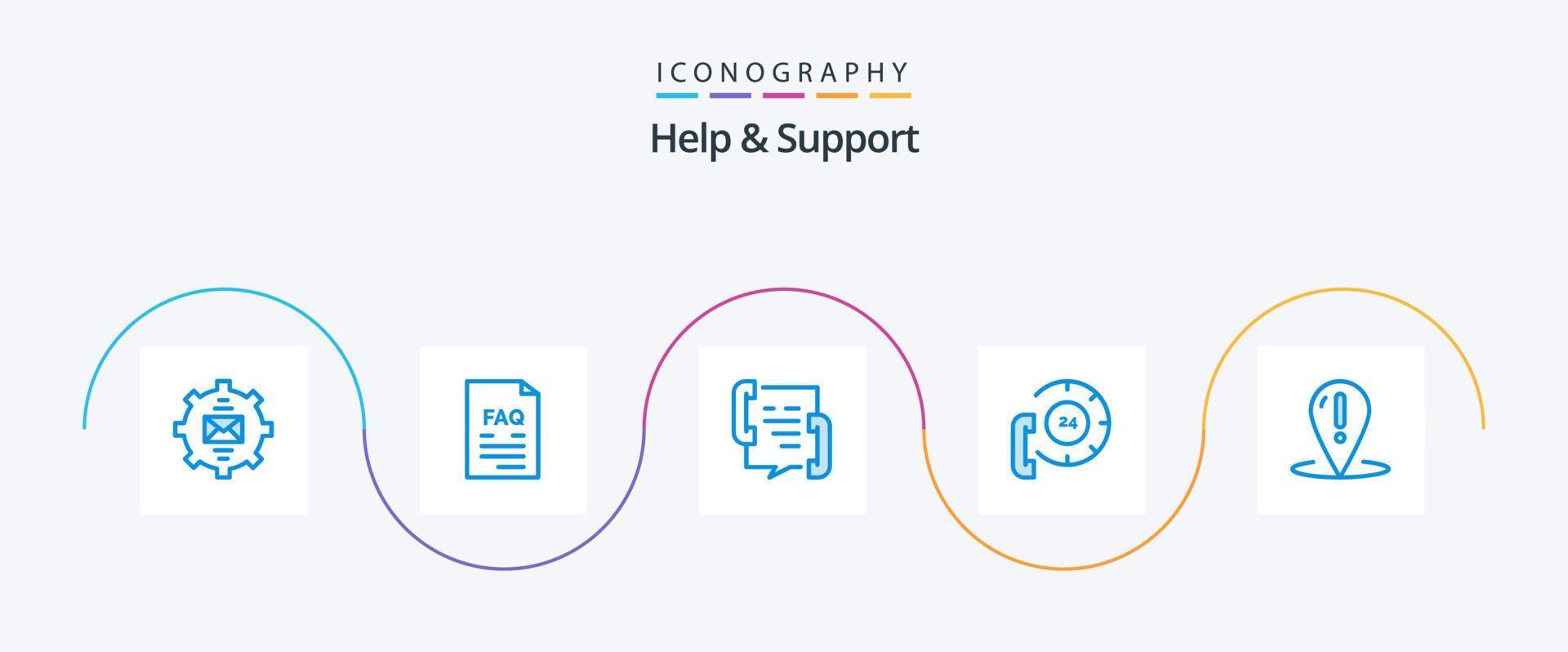 hjälp och Stöd blå 5 ikon packa Inklusive kommunikation. ringa upp. hjälp. telefon. Kontakt vektor