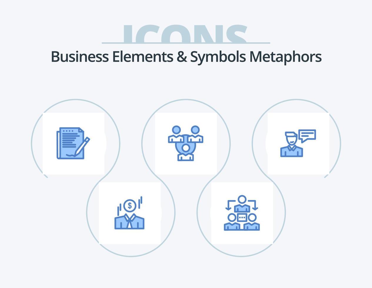 företag element och symboler metaforer blå ikon packa 5 ikon design. konversation. dyka upp. papper. meddelande. kommunikation vektor