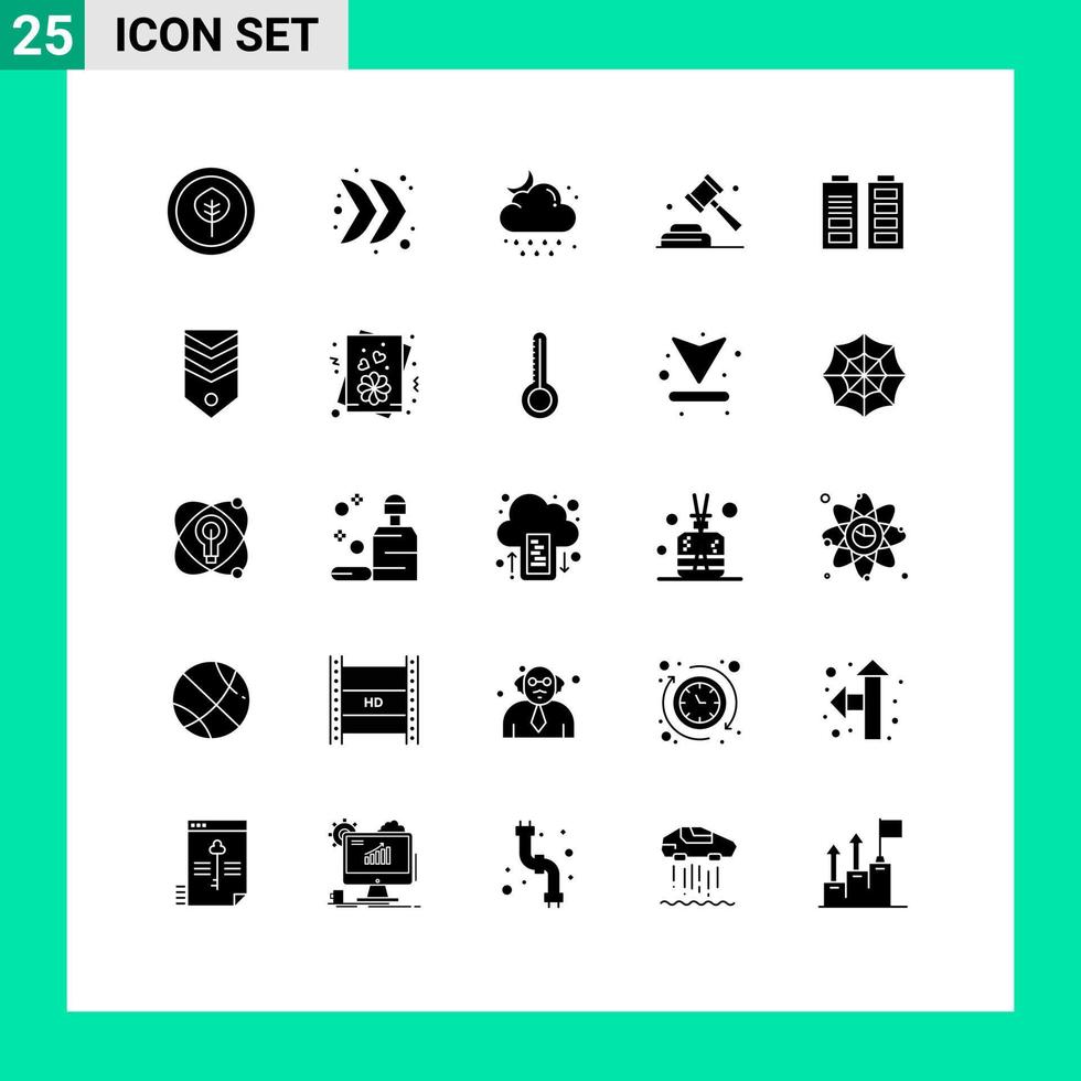 modern uppsättning av 25 fast glyfer pictograph av batteri rösta släppa kampanj politik redigerbar vektor design element
